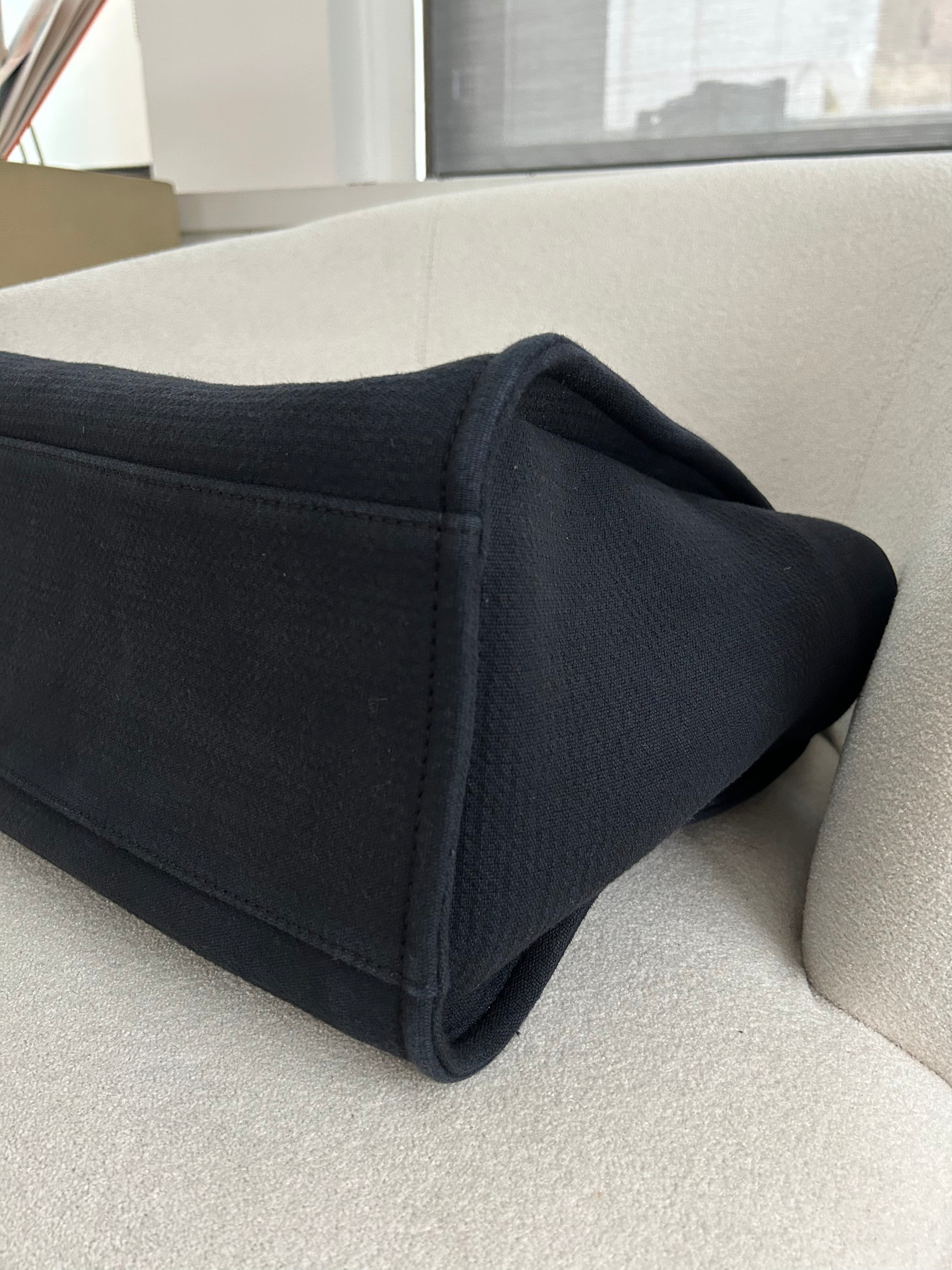 Black Mixed Fibers Large Deauville Tote