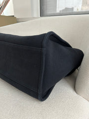 Black Mixed Fibers Large Deauville Tote