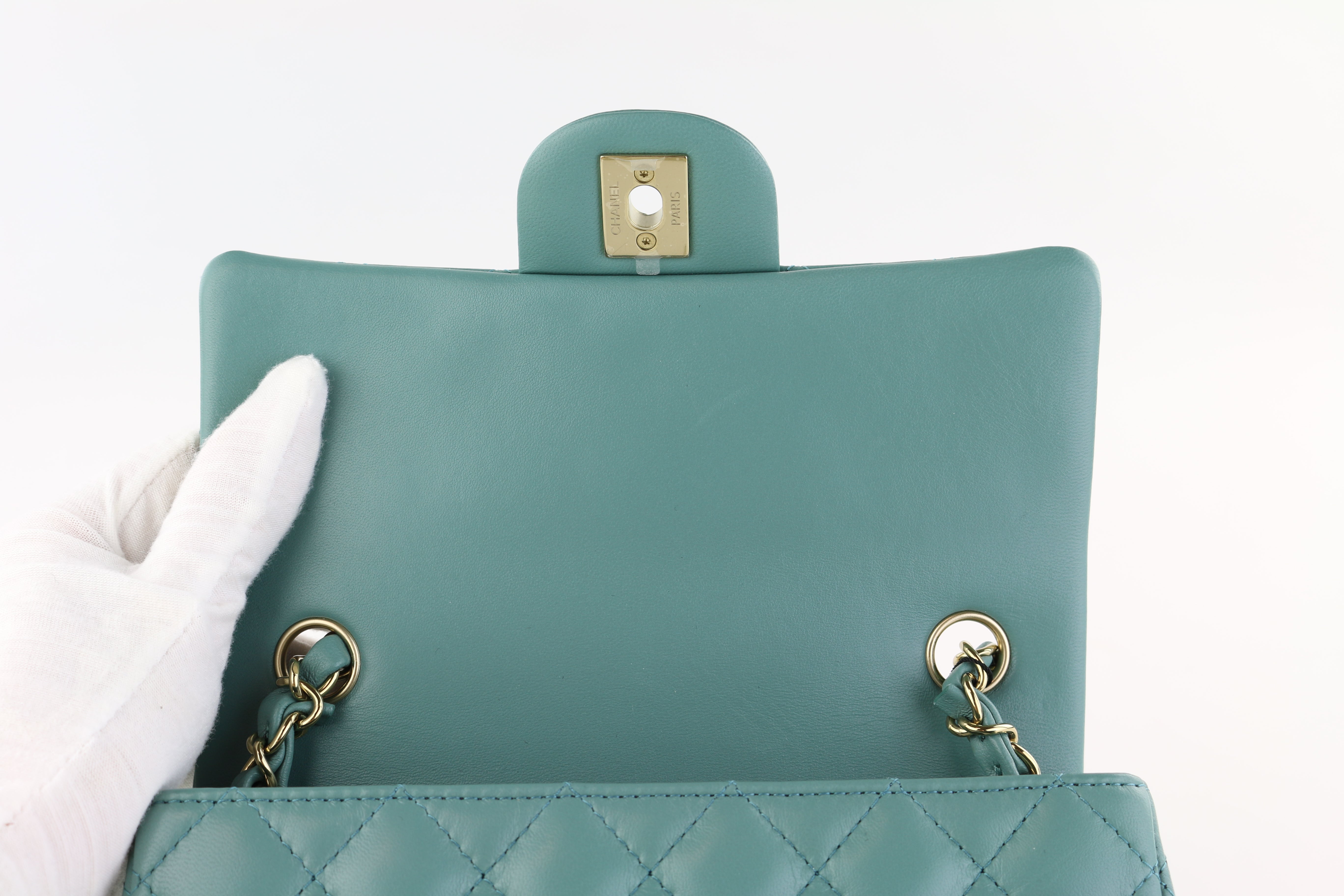 Green Lambskin Rectangular Mini