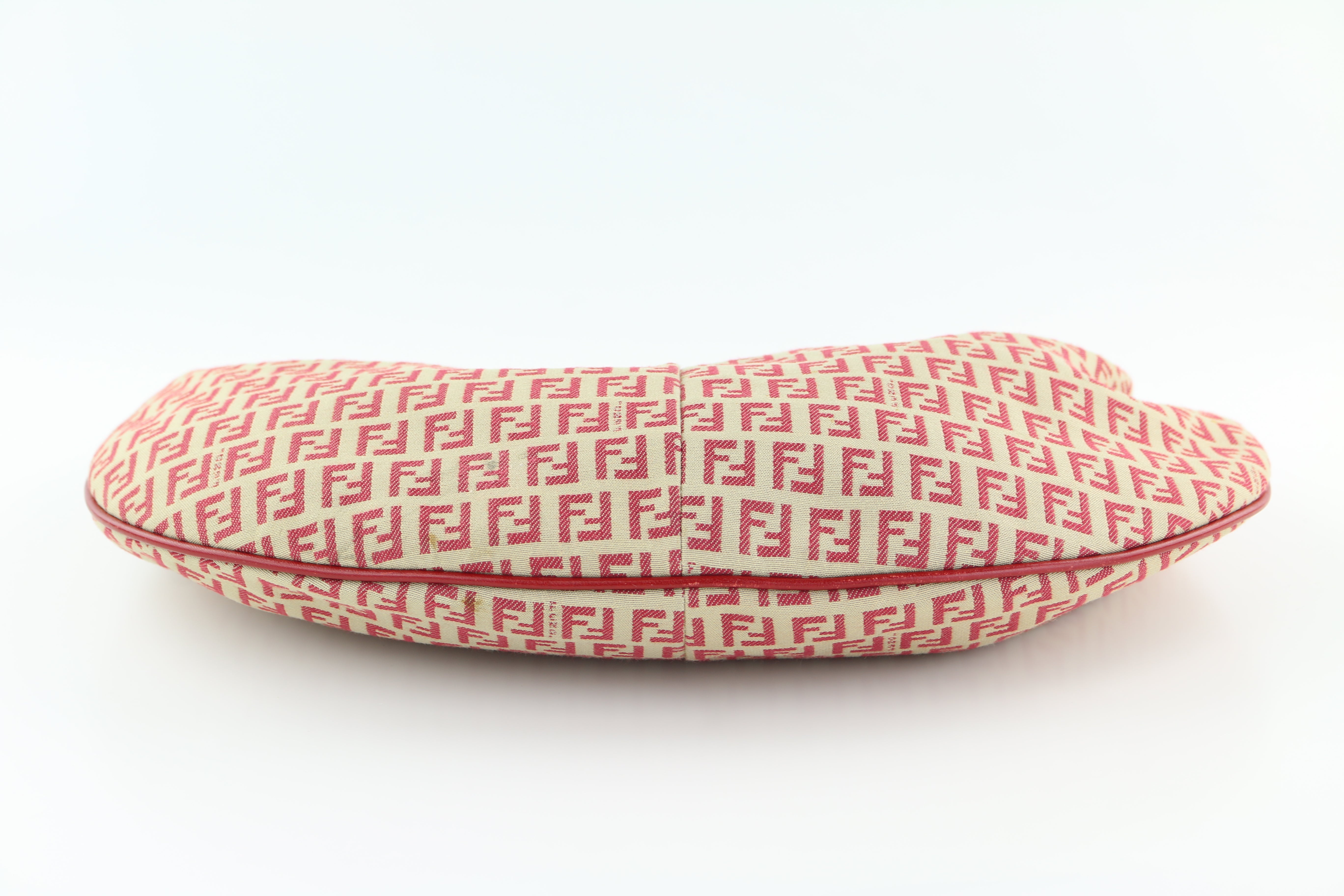 Beige/Red FF Canvas Shoulder Bag