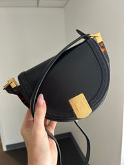 Black Vitello King Plexiglass Moonlight Shoulder Bag
