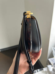 Black Vitello King Plexiglass Moonlight Shoulder Bag