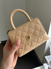 Beige Caviar Extra Mini Coco Handle