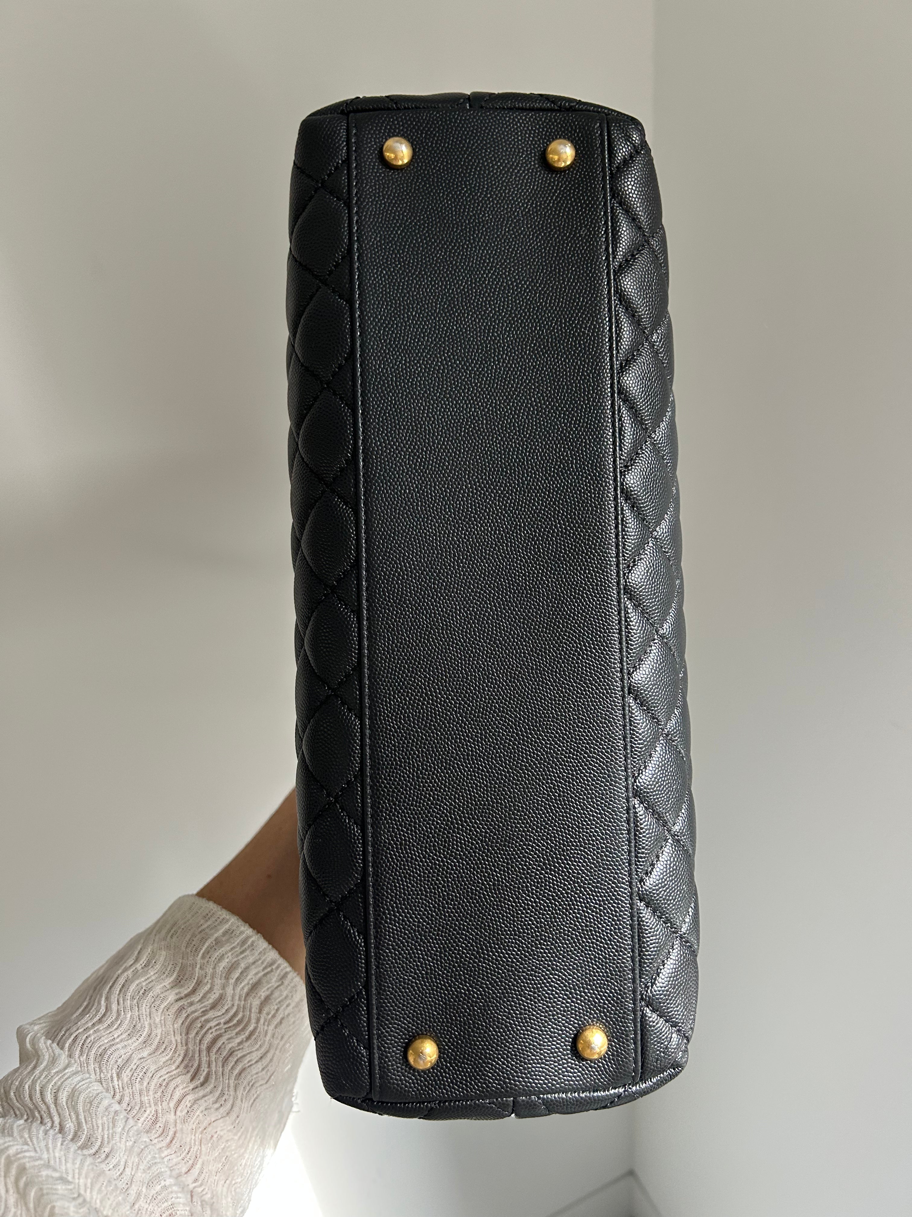 Black Caviar Medium Coco Handle