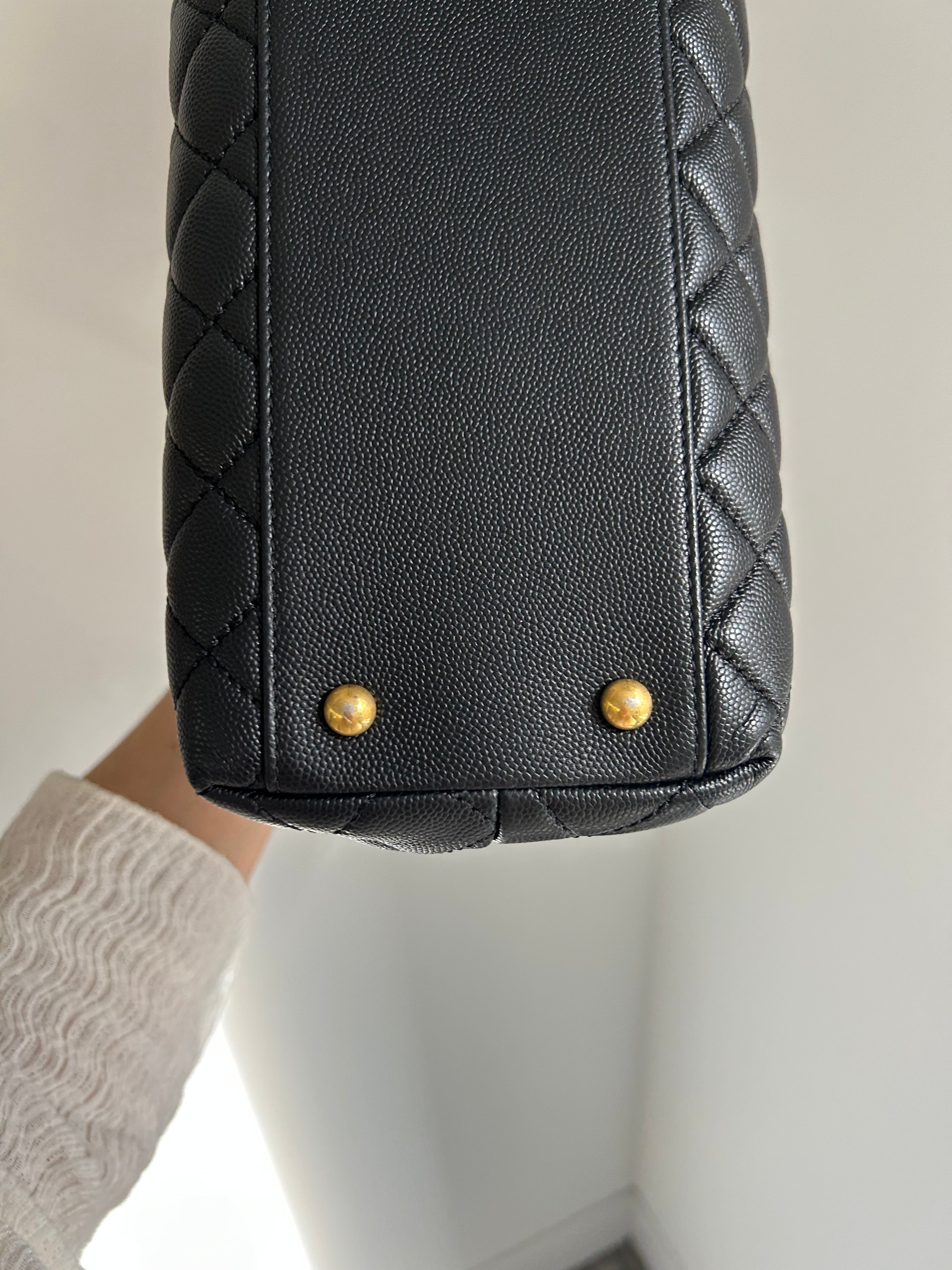 Black Caviar Medium Coco Handle