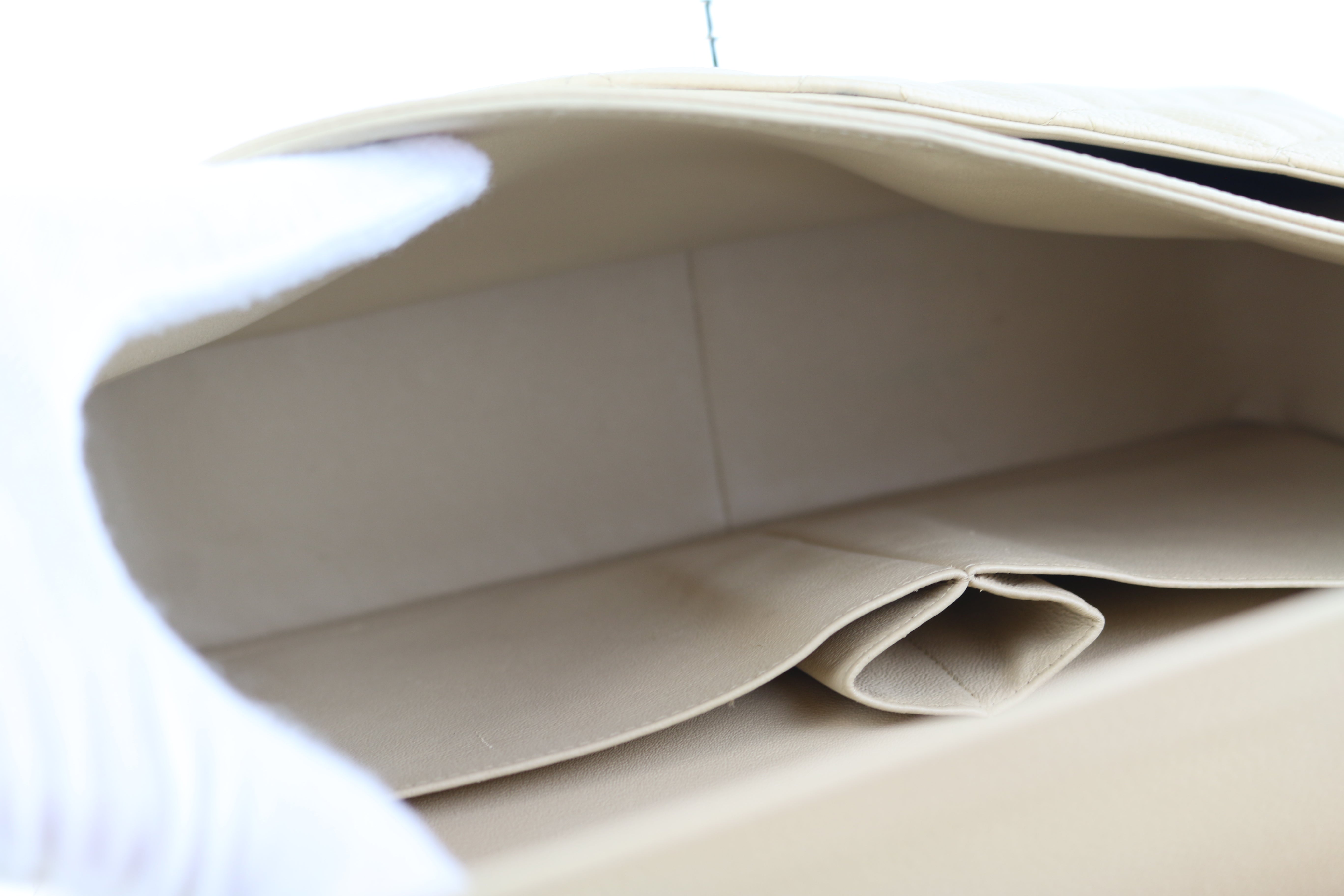Beige Caviar Double Flap Jumbo