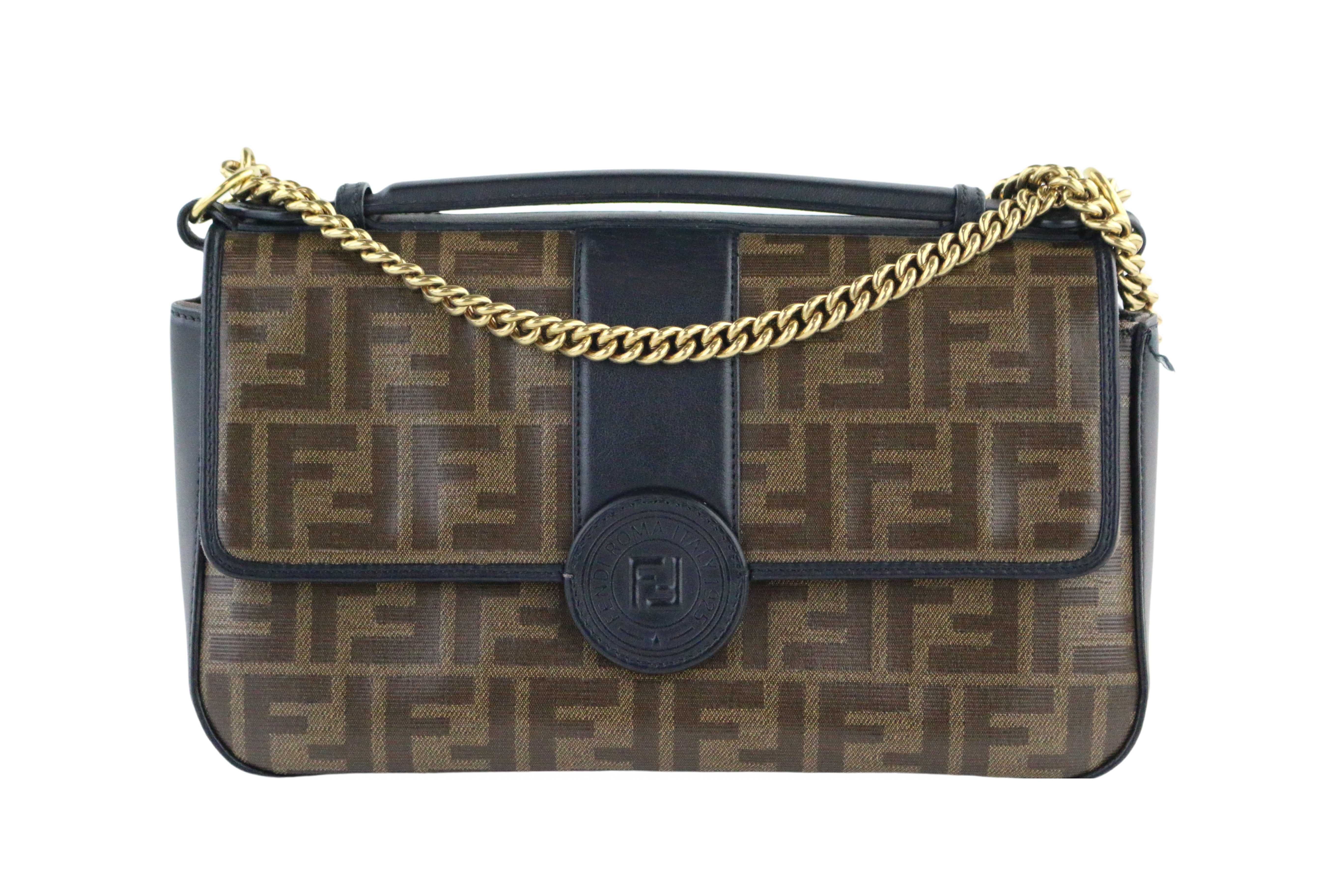 Zucca Coated Canvas Medium 1974 Double F Flap Bag
