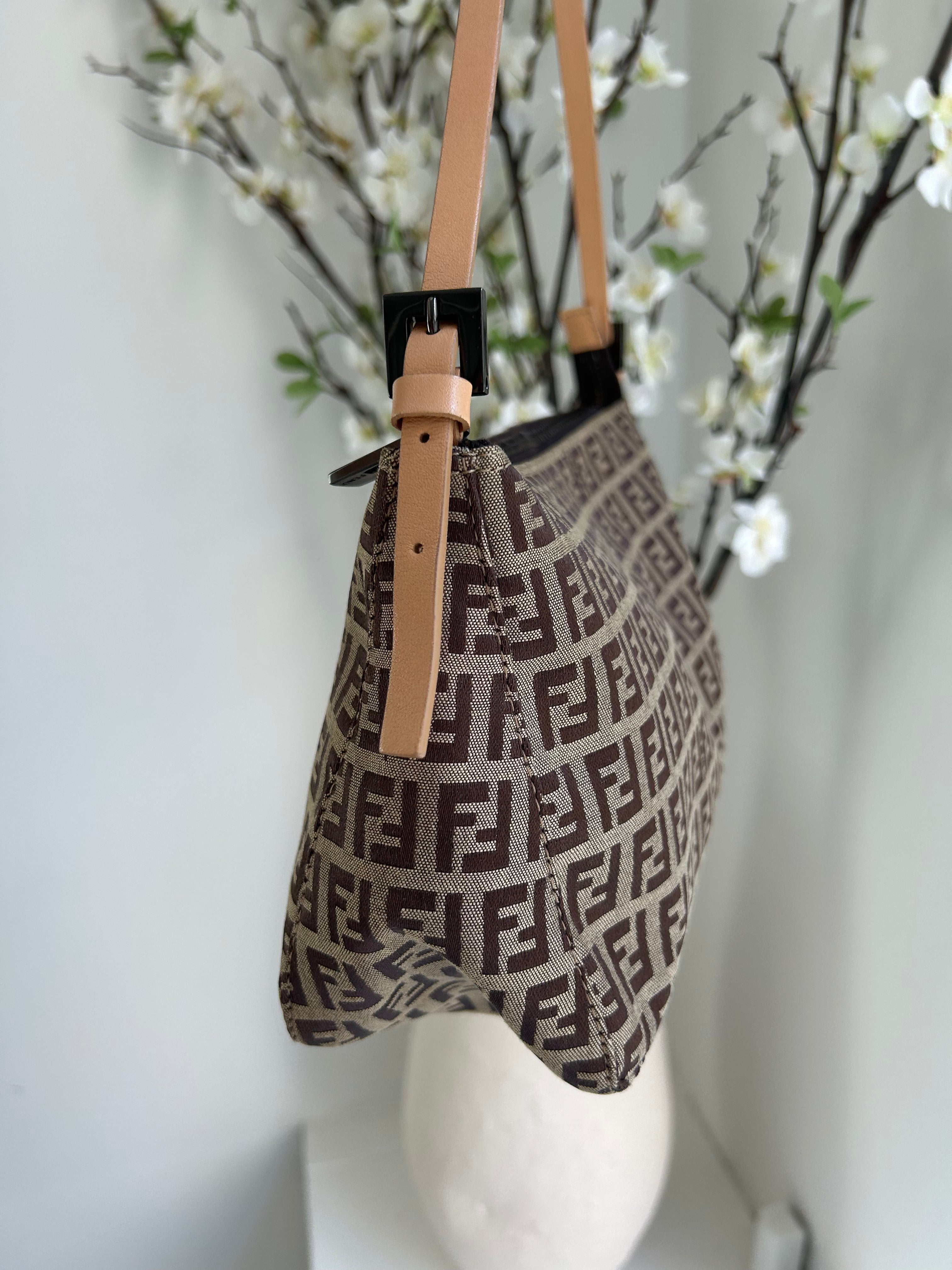 Beige/Brown Zucchino Canvas Mini Pochette