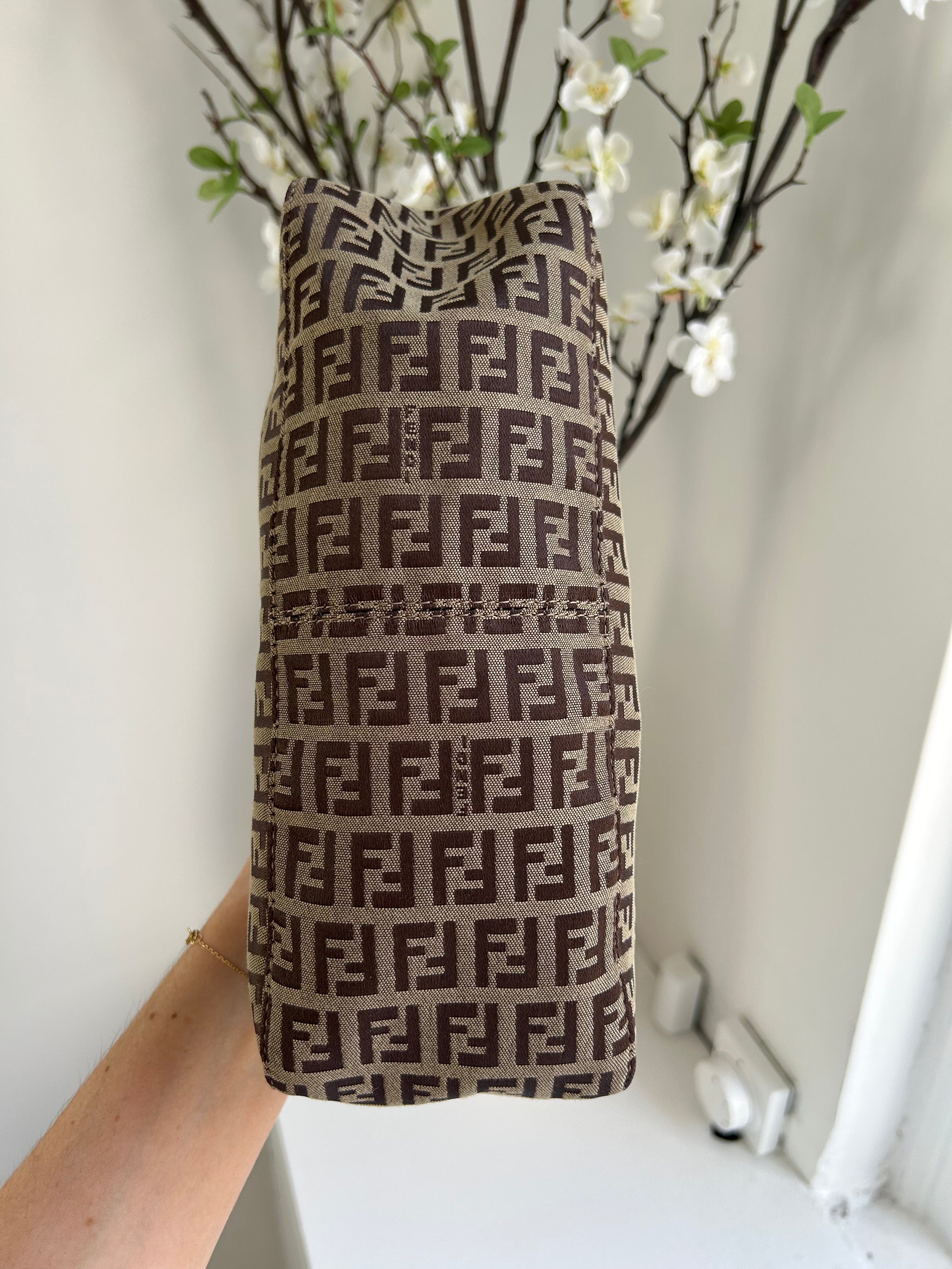 Beige/Brown Zucchino Canvas Mini Pochette