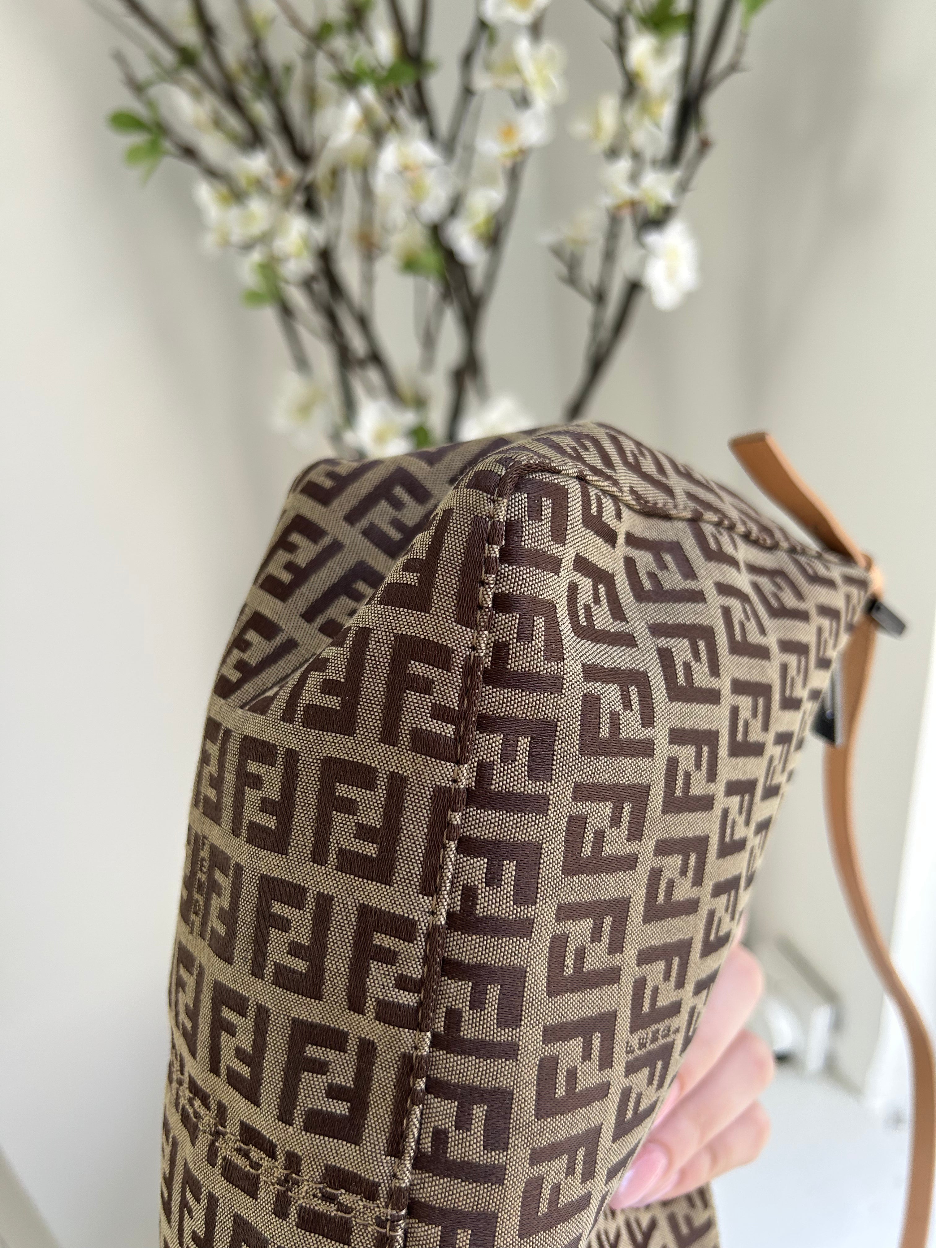 Beige/Brown Zucchino Canvas Mini Pochette