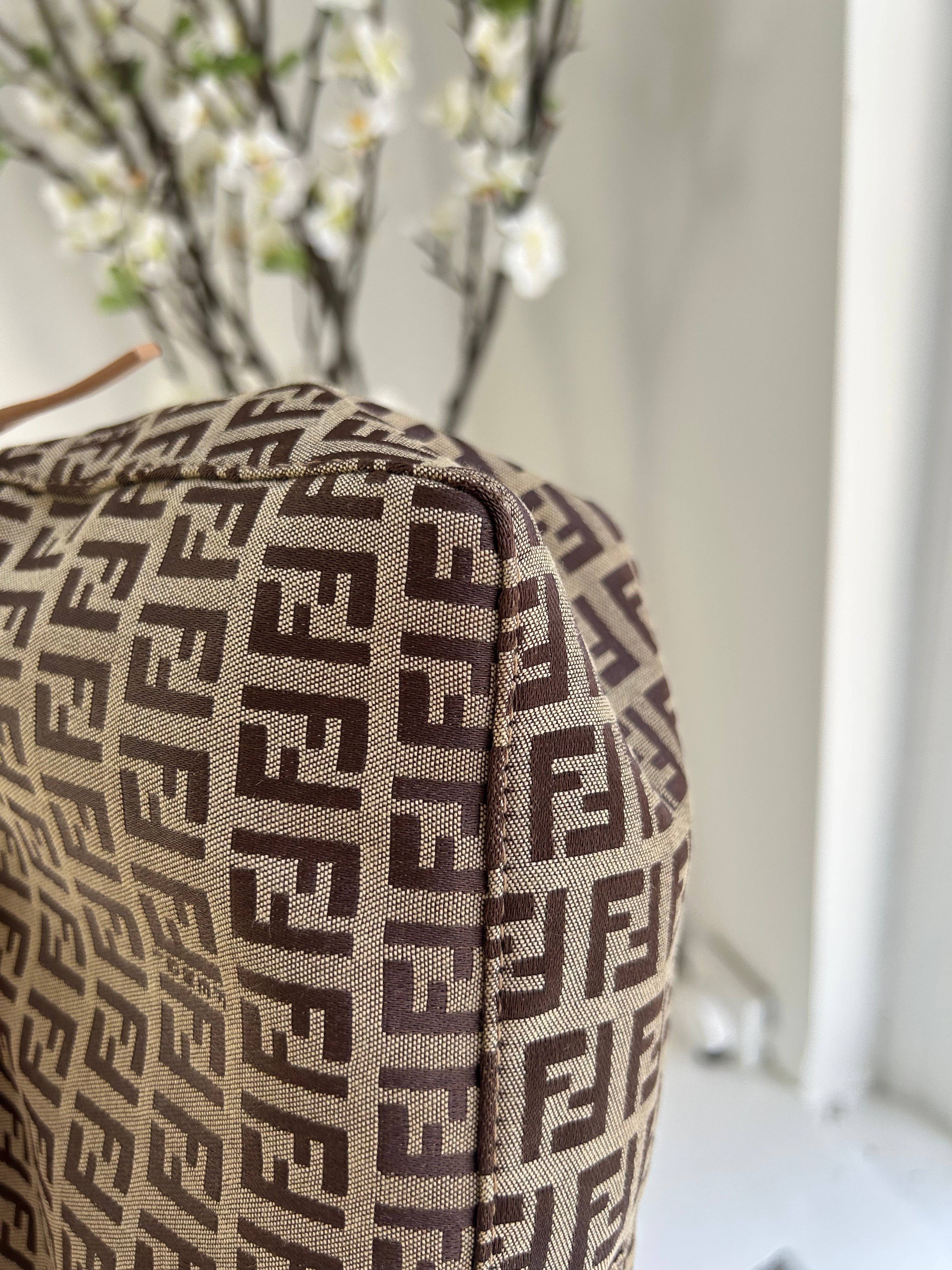 Beige/Brown Zucchino Canvas Mini Pochette