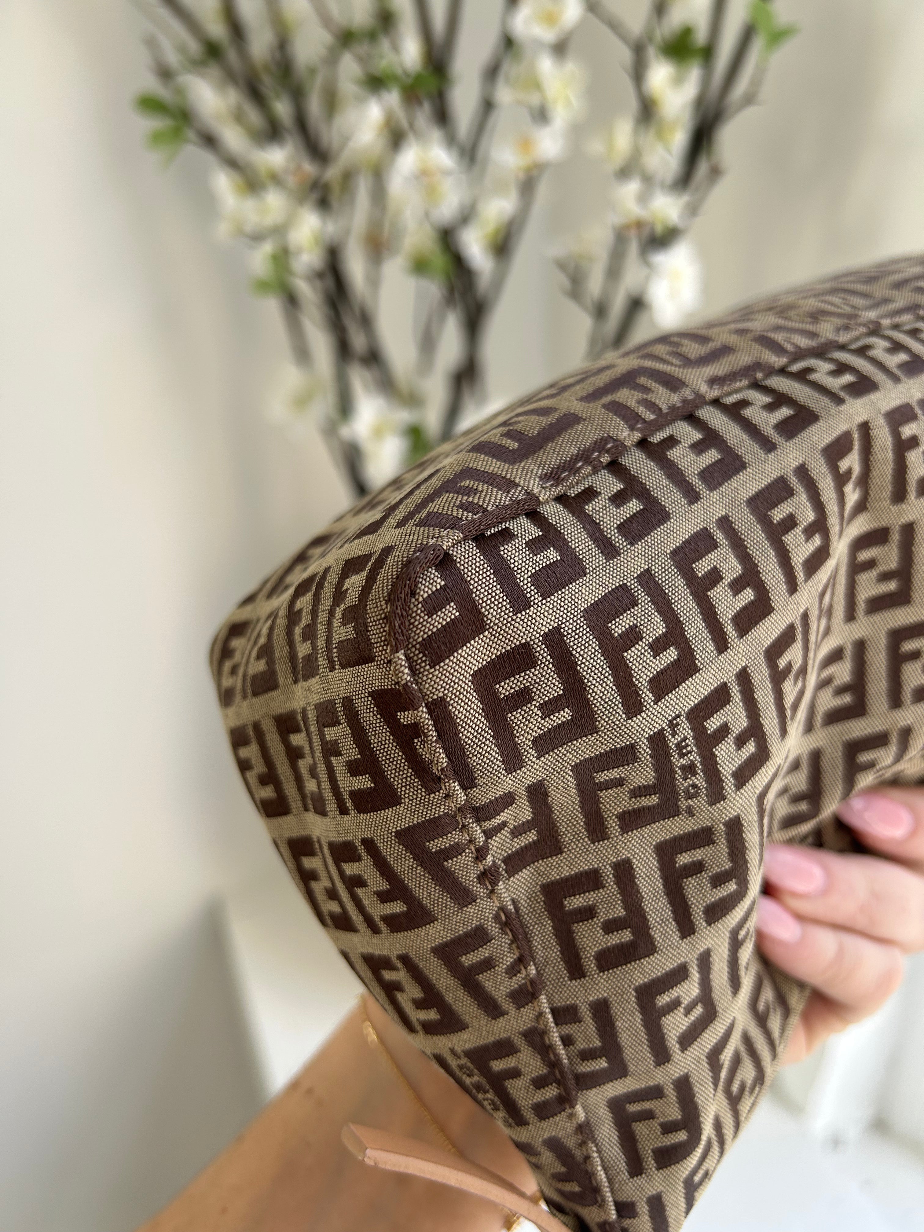 Beige/Brown Zucchino Canvas Mini Pochette