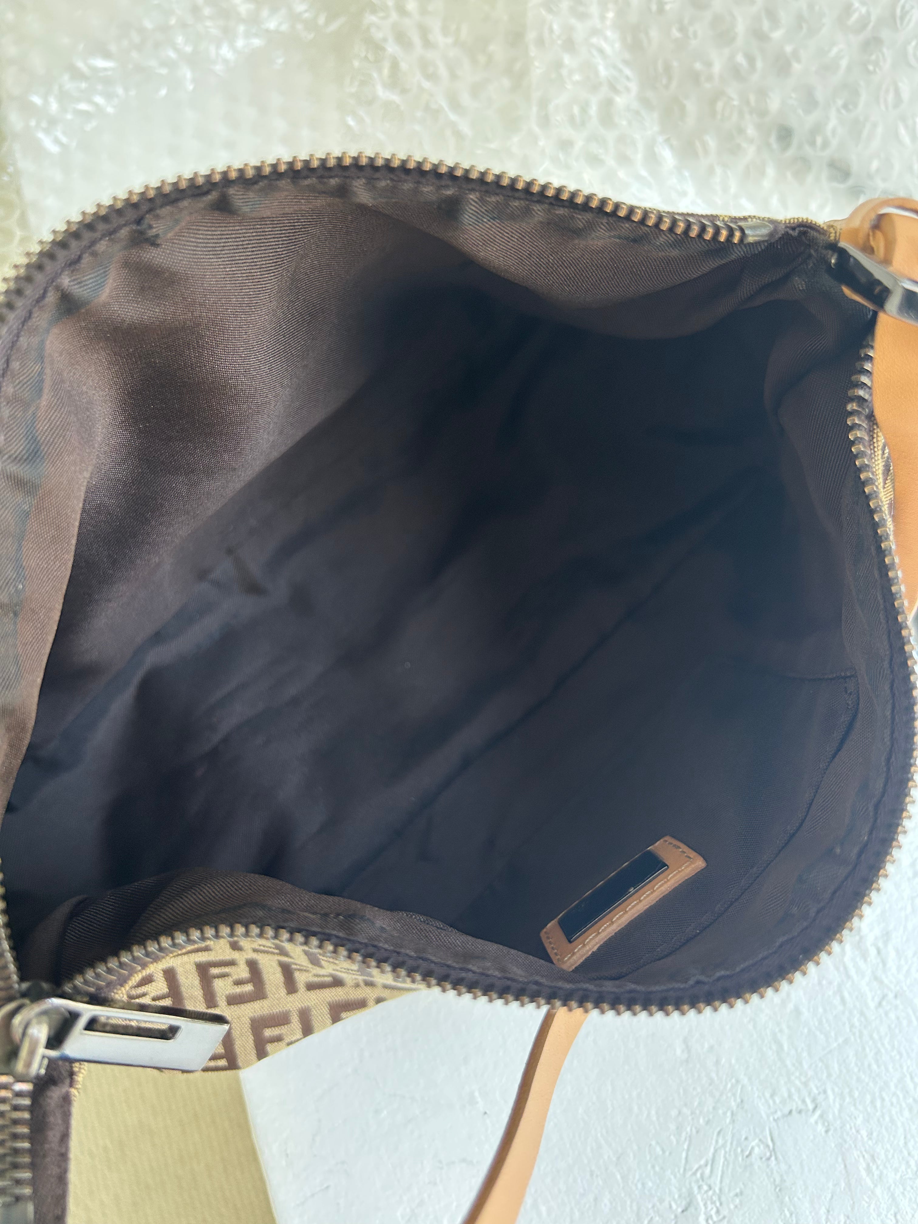 Beige/Brown Zucchino Canvas Mini Pochette