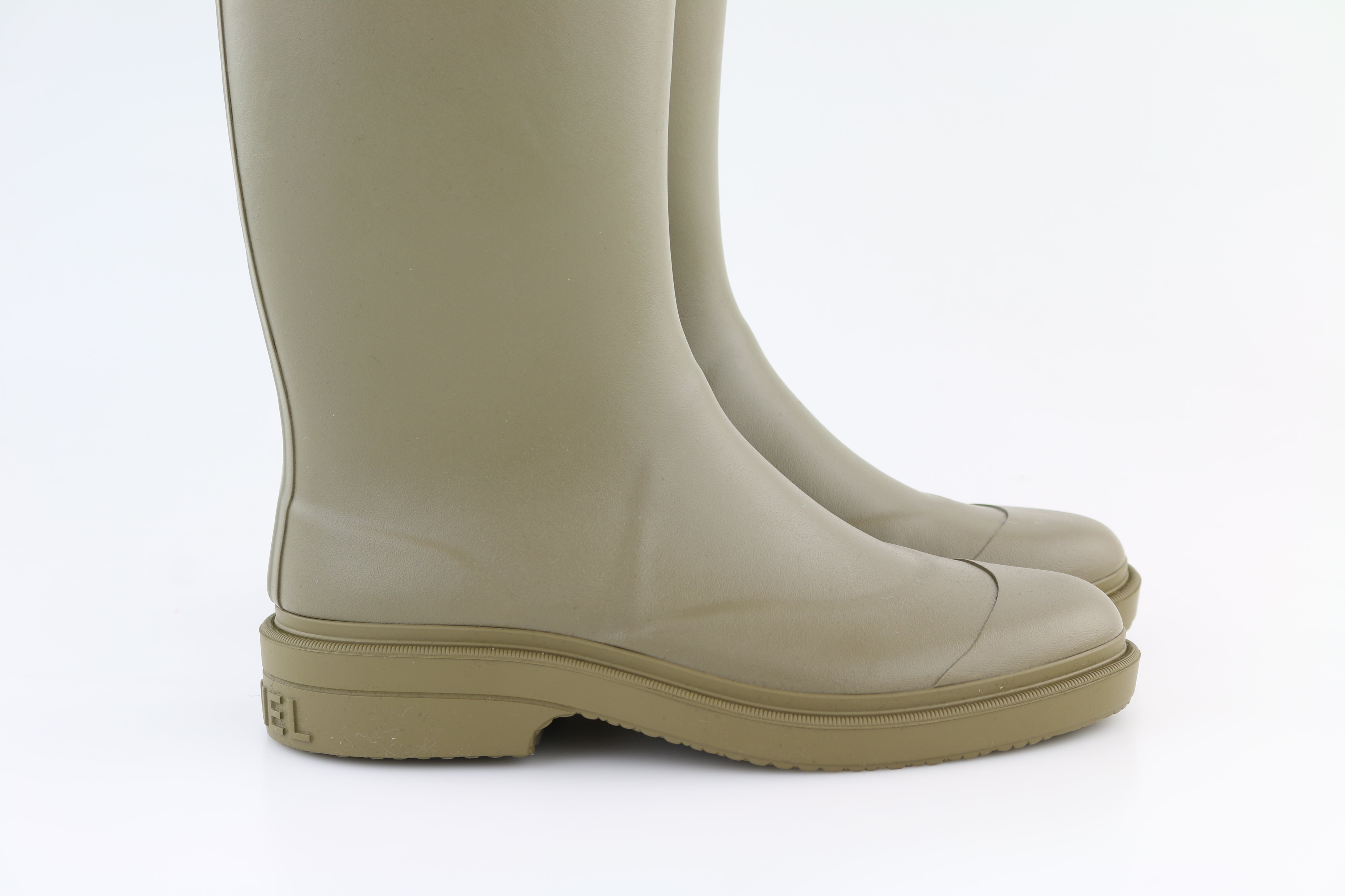 Dark Beige Rubber Rain Boots 40