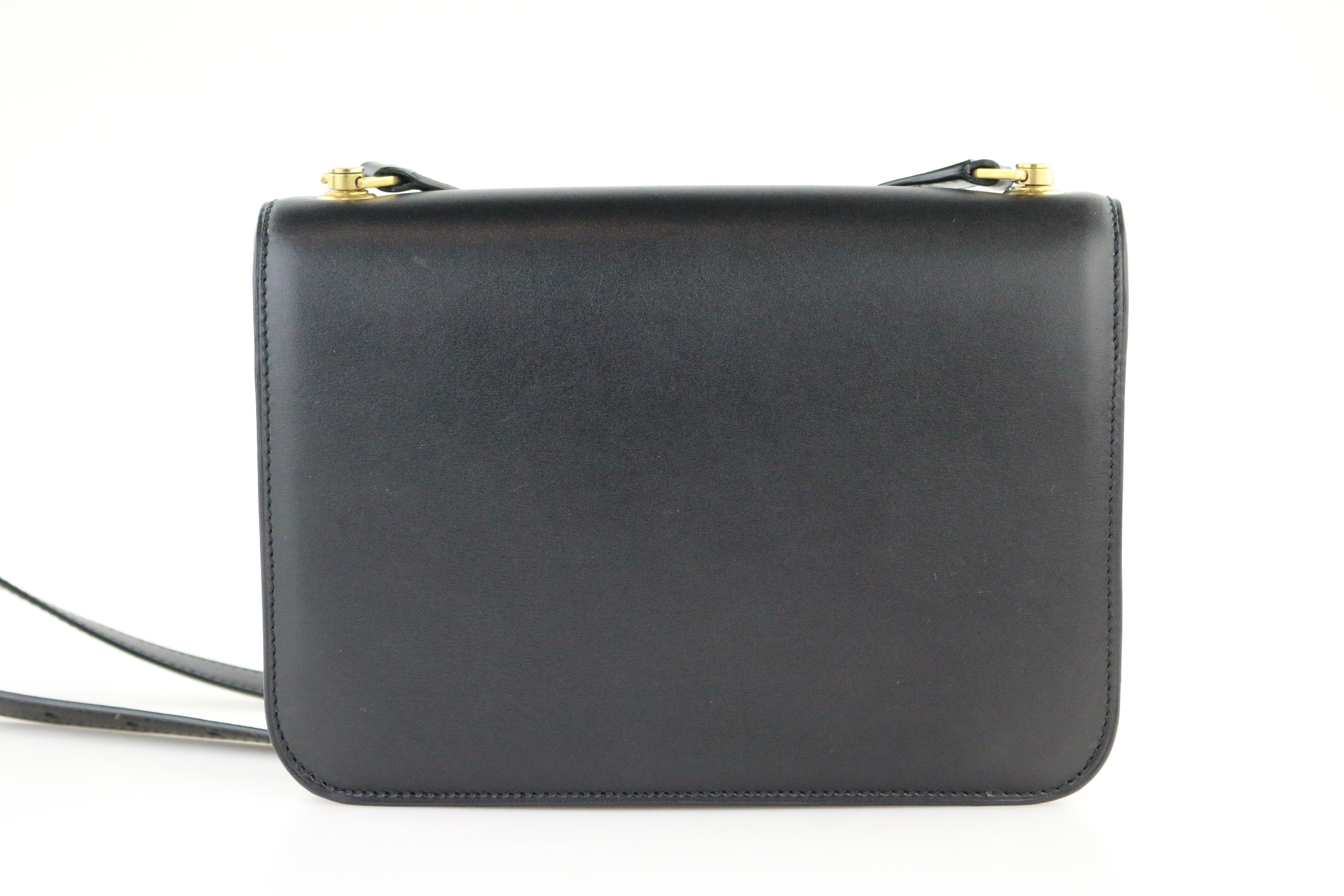 Black Smooth Calfskin Carre Shoulder Bag
