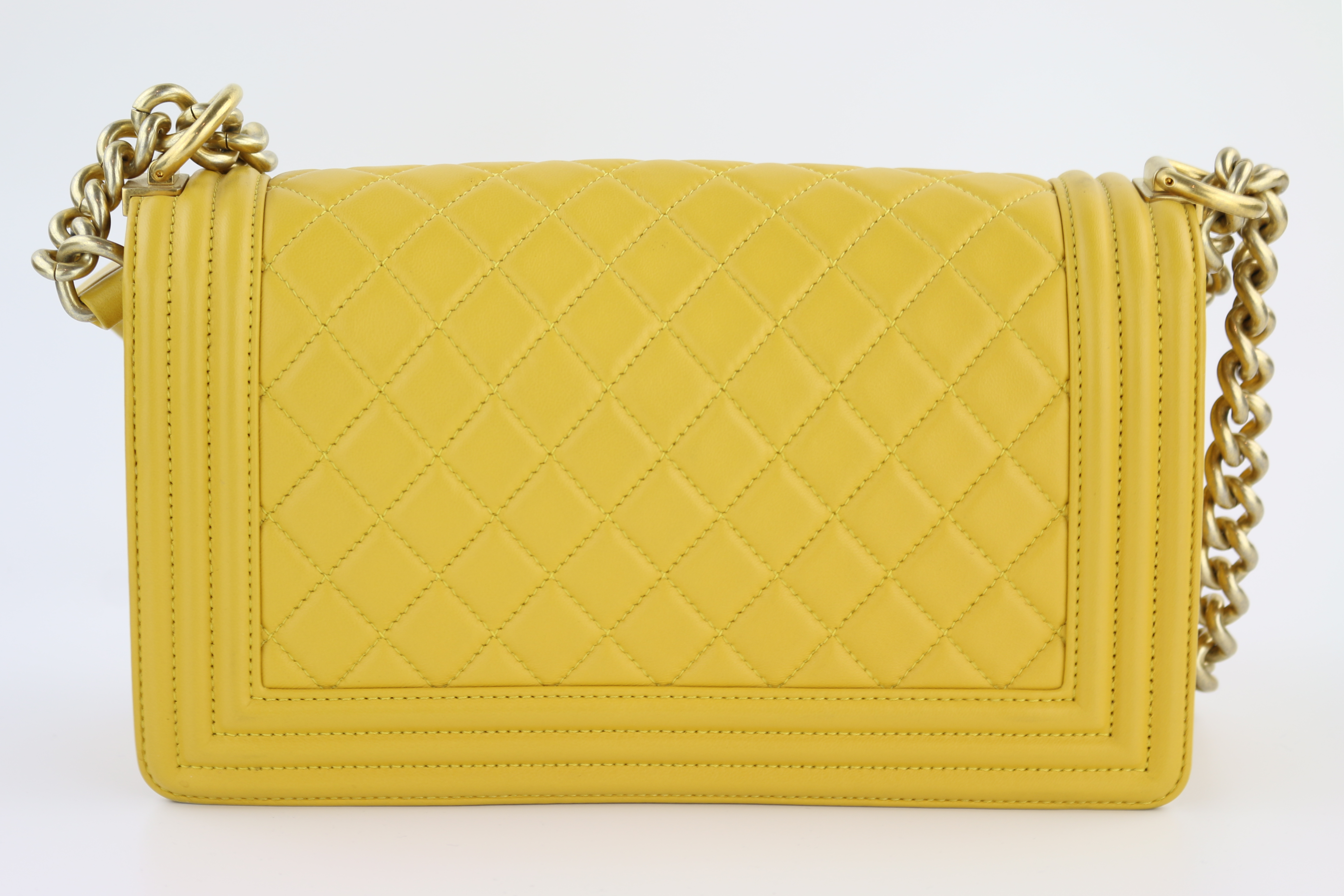 Yellow Lambskin Old Medium Boy