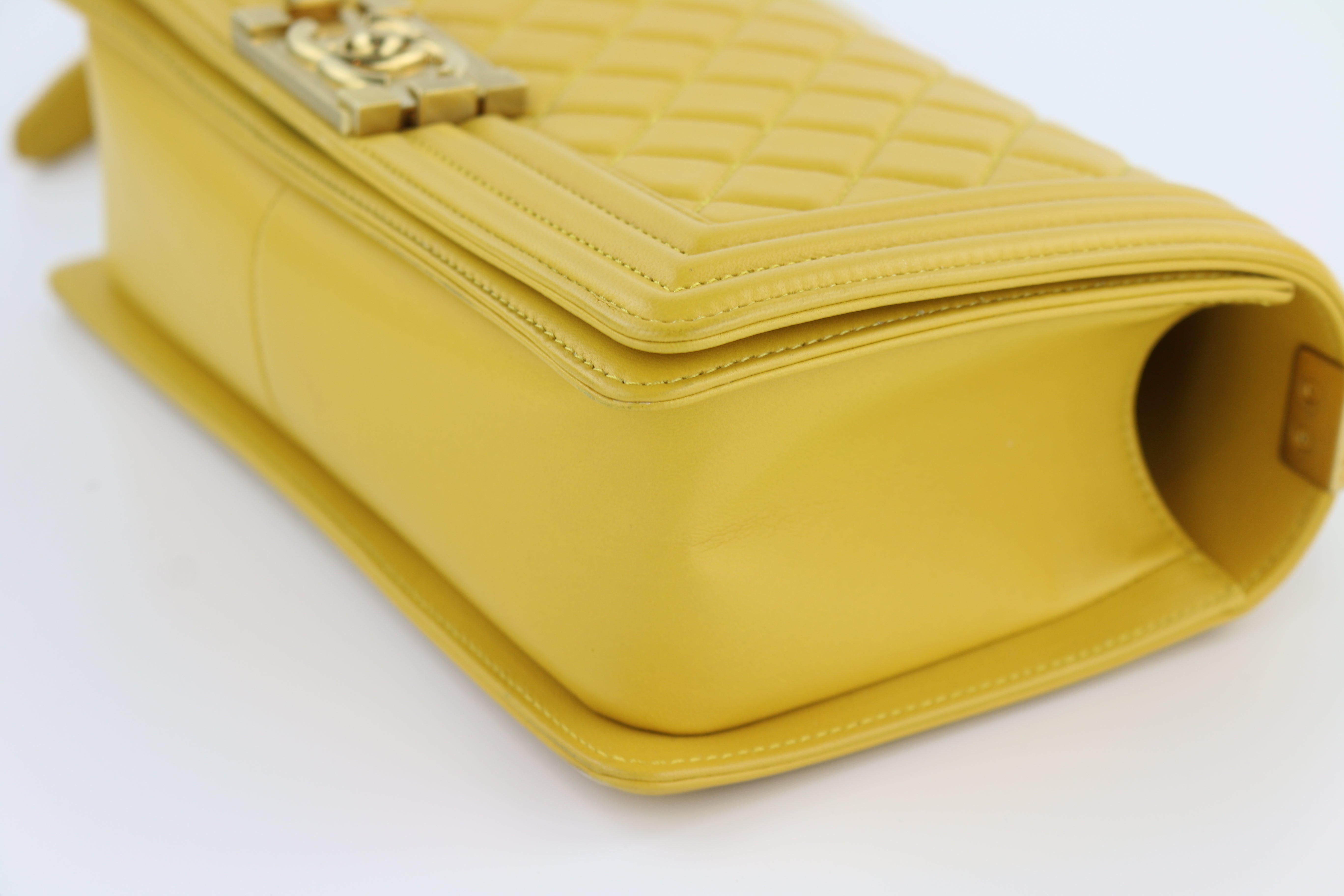 Yellow Lambskin Old Medium Boy