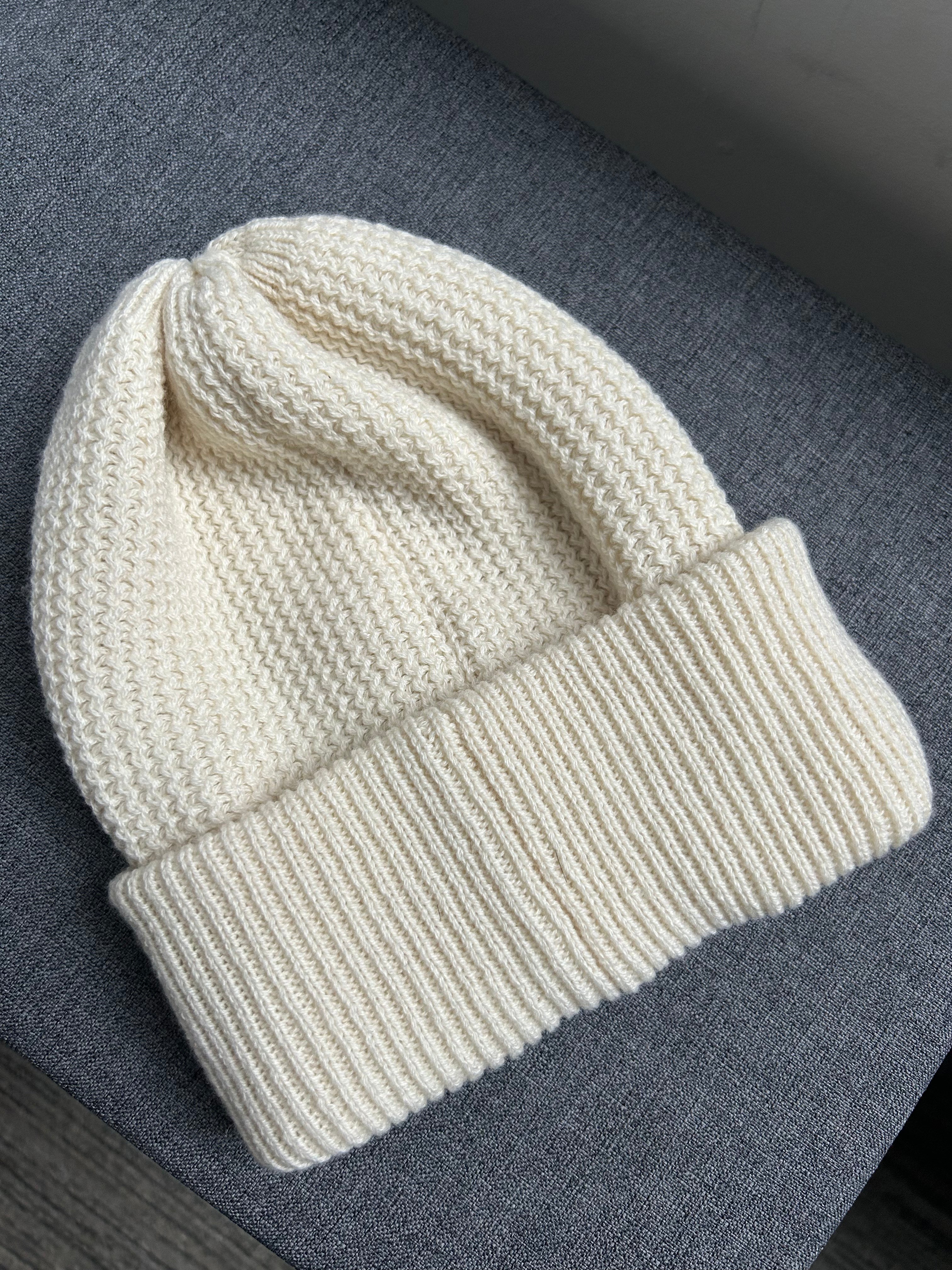 Ivory Cashmere/Sequin Beanie Knit Hat