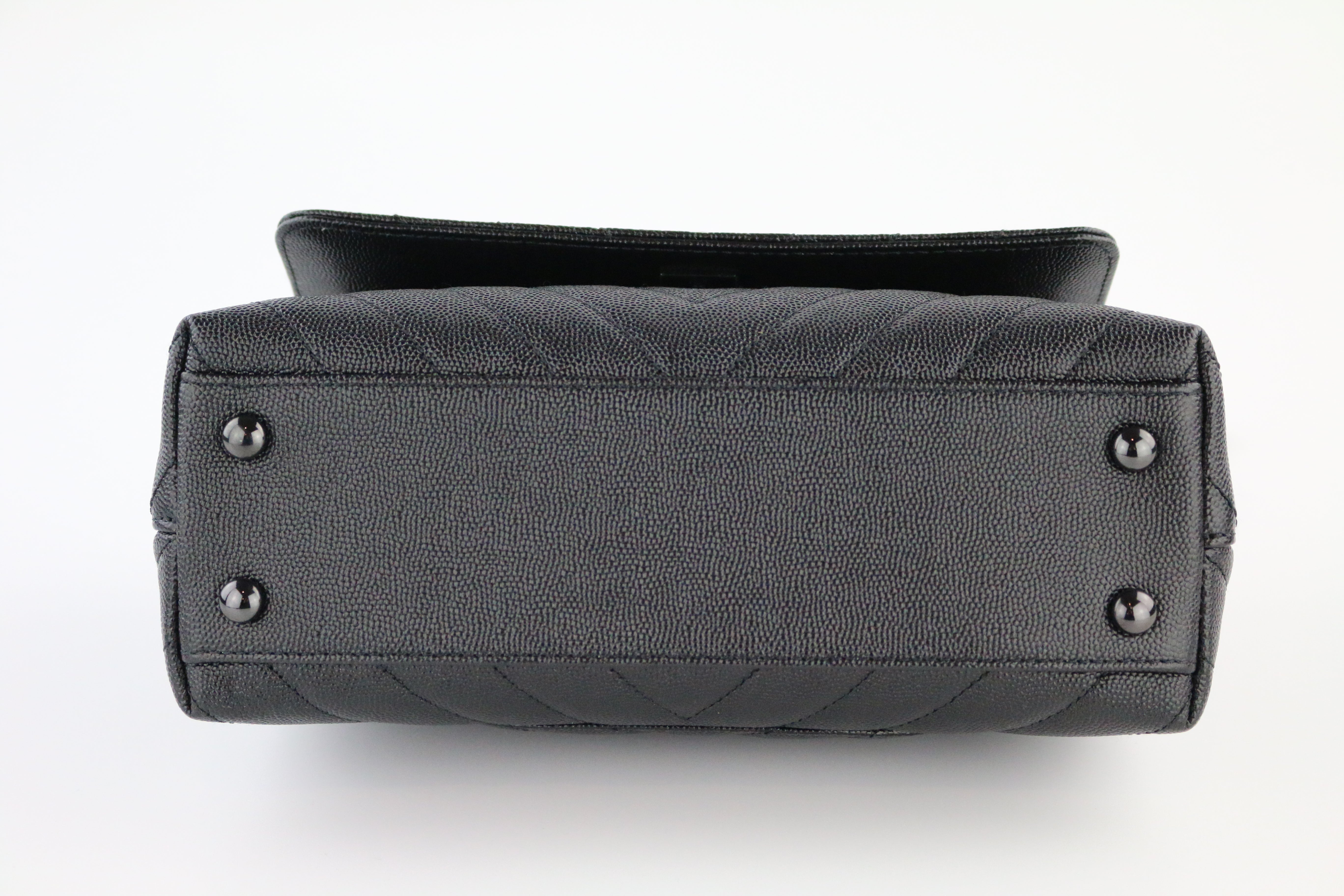 So Black Caviar Chevron Mini Coco Handle