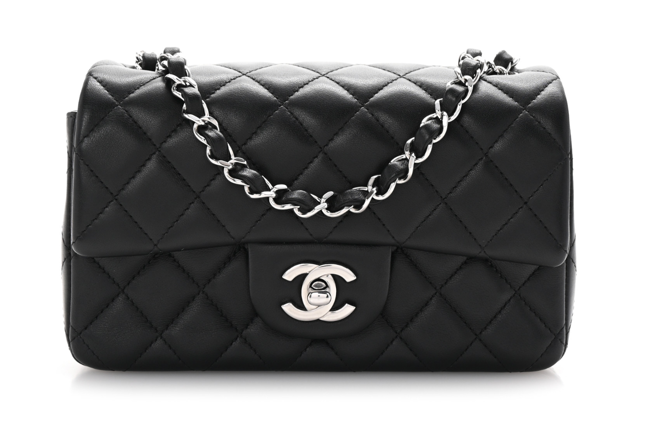 Black Lambskin Rectangular Mini