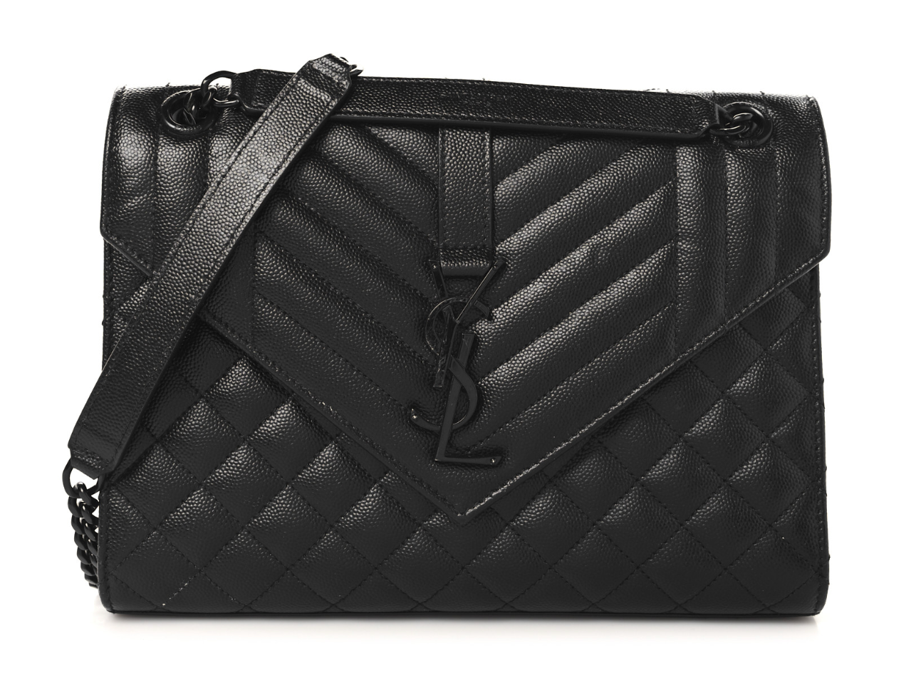 So Black Monogram Matelasse Medium Envelope Chain Bag