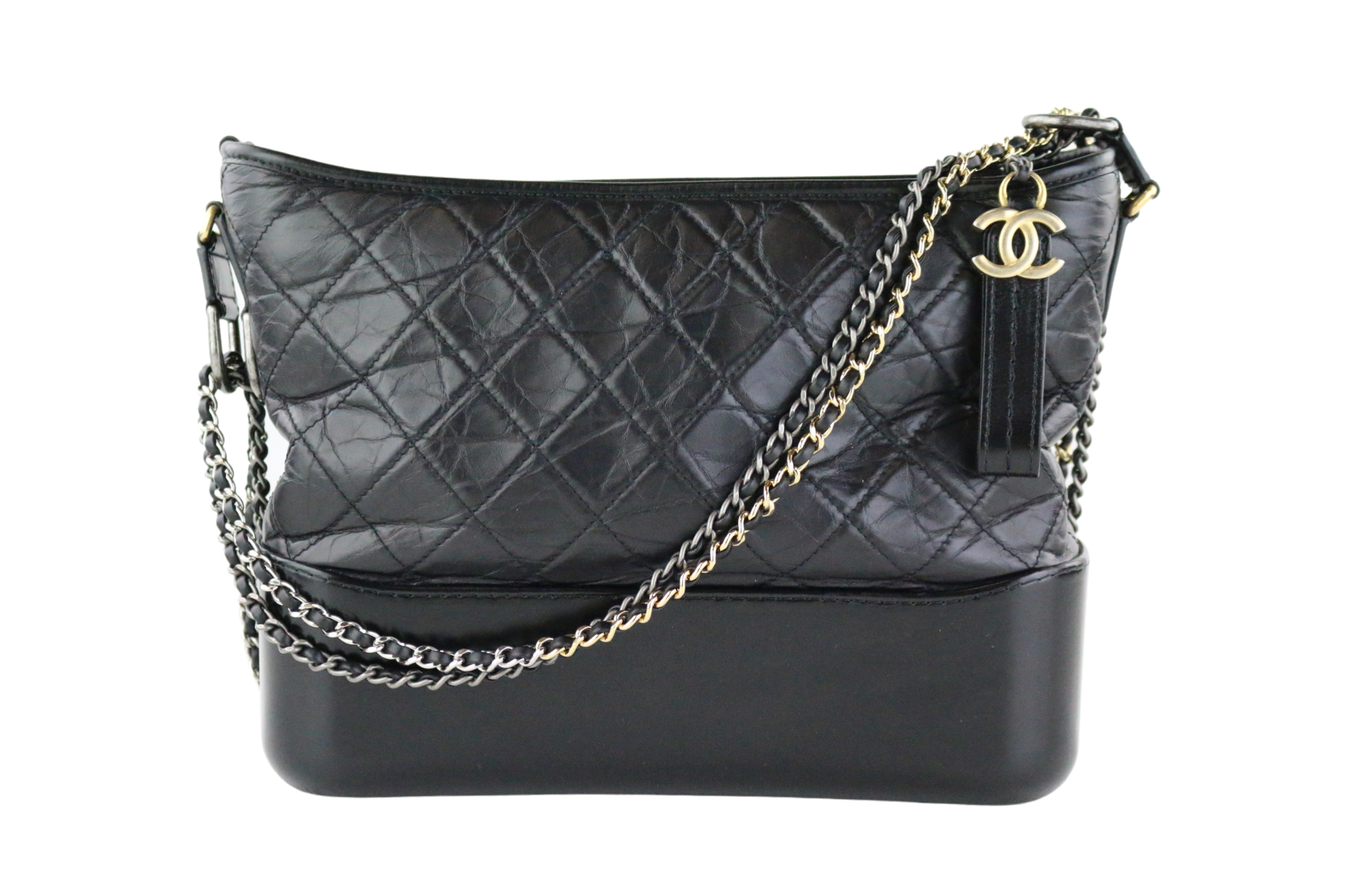 Black Calfskin Medium Gabrielle Hobo