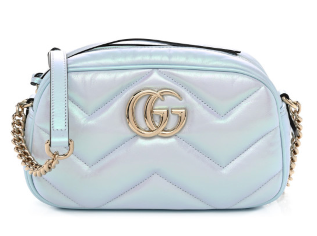 Snow Light Blue Iridescent Small Matelassé Marmont