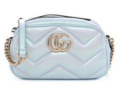 Snow Light Blue Iridescent Small Matelassé Marmont