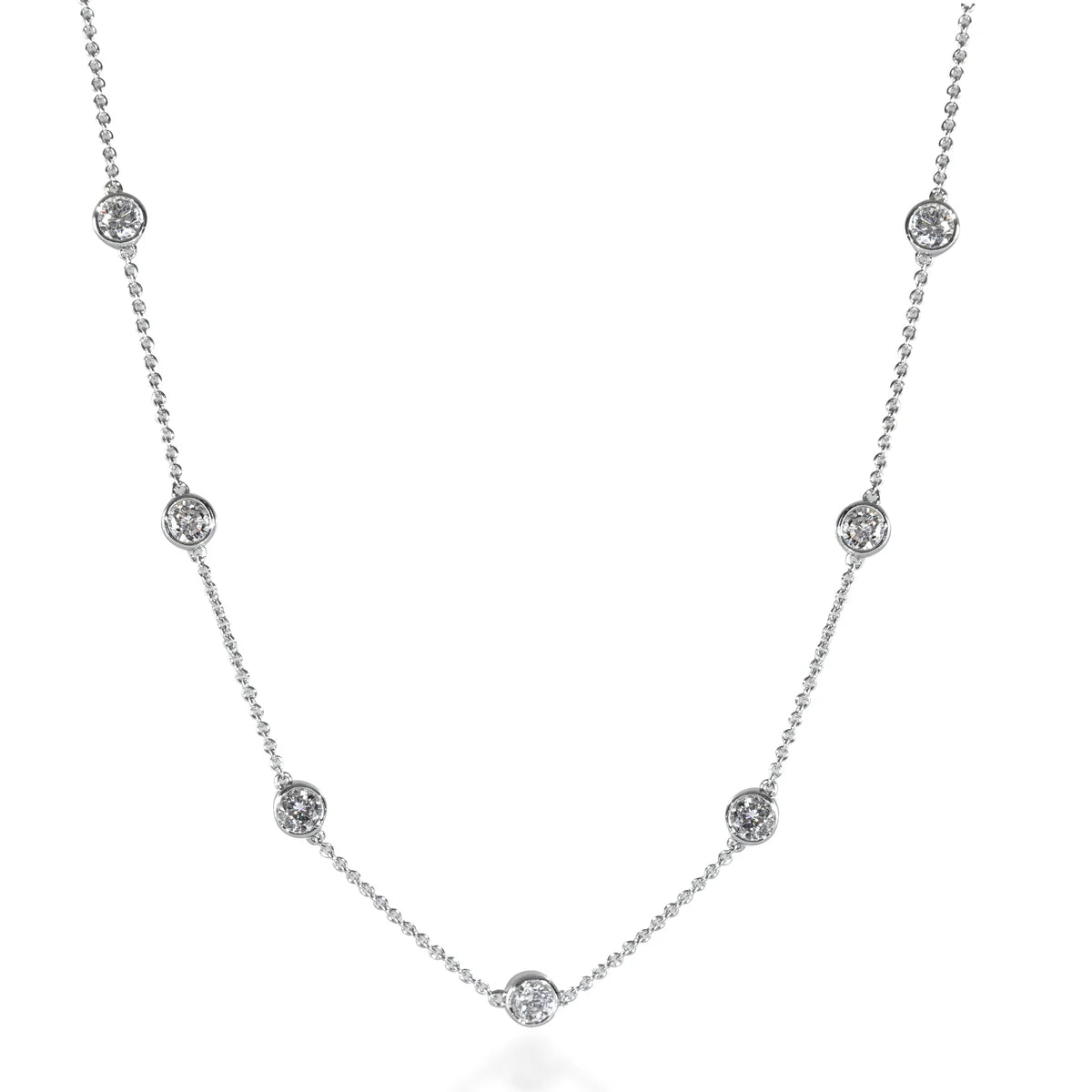 White Gold 2ctw Lab Grown Diamond by the Inch Necklace
