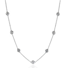 White Gold 2ctw Lab Grown Diamond by the Inch Necklace