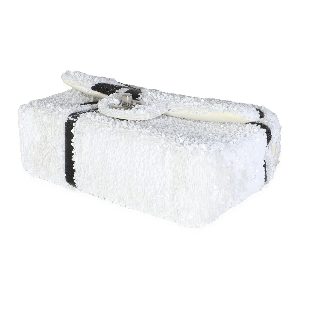 White/Black Ribbon Sequin Mini Flap