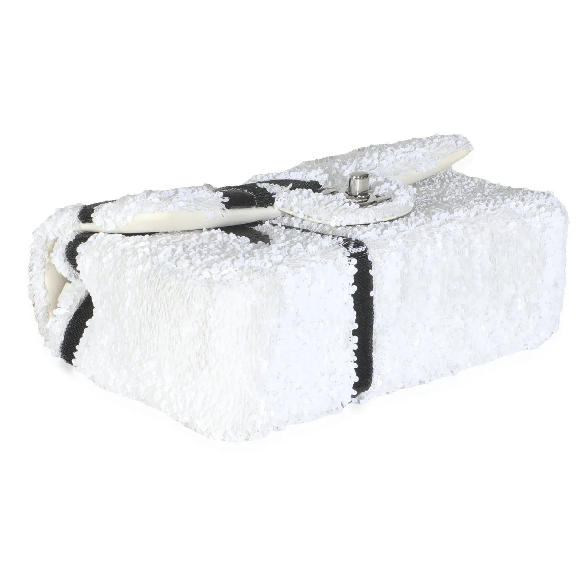 White/Black Ribbon Sequin Mini Flap