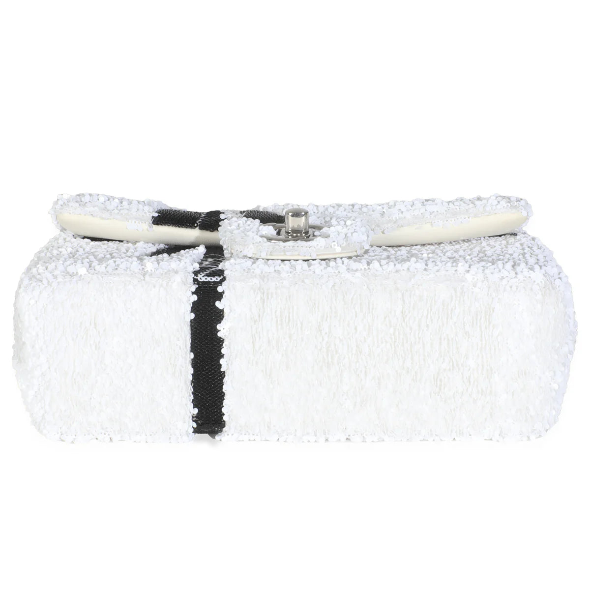 White/Black Ribbon Sequin Mini Flap