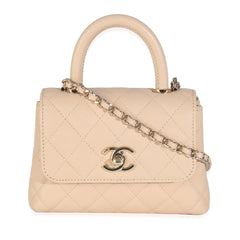 Beige Caviar Extra Mini Coco Handle