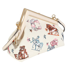 White Astrology Embroidered Canvas Small First