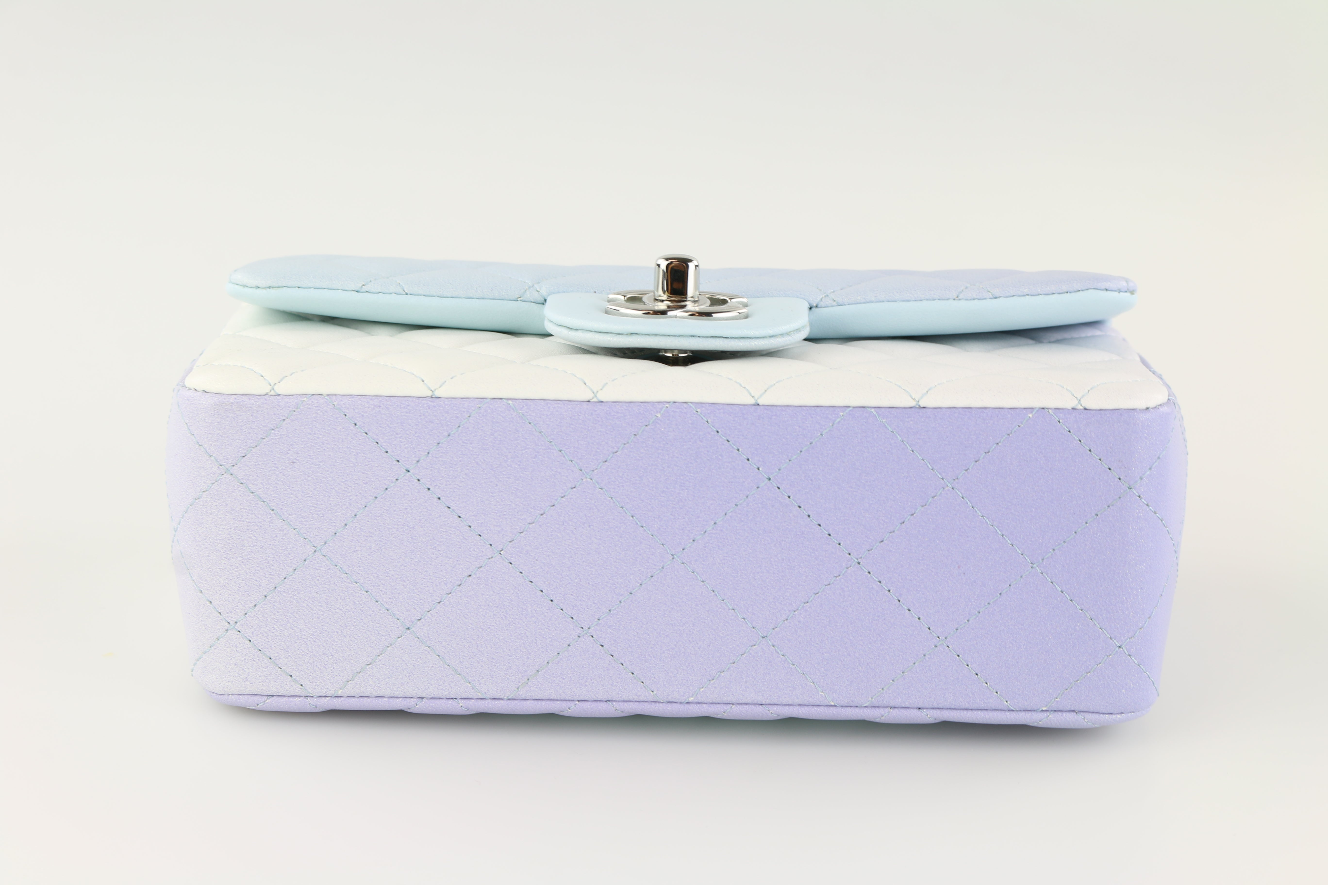 Blue Ombre Metallic Lambskin Rectangular Mini