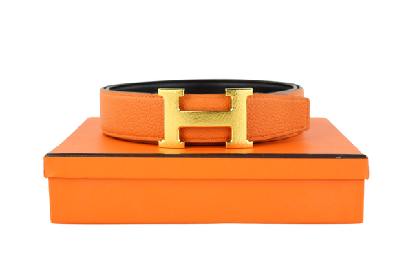 HERMES Box Togo 32mm H Belt 90 Black 1204751