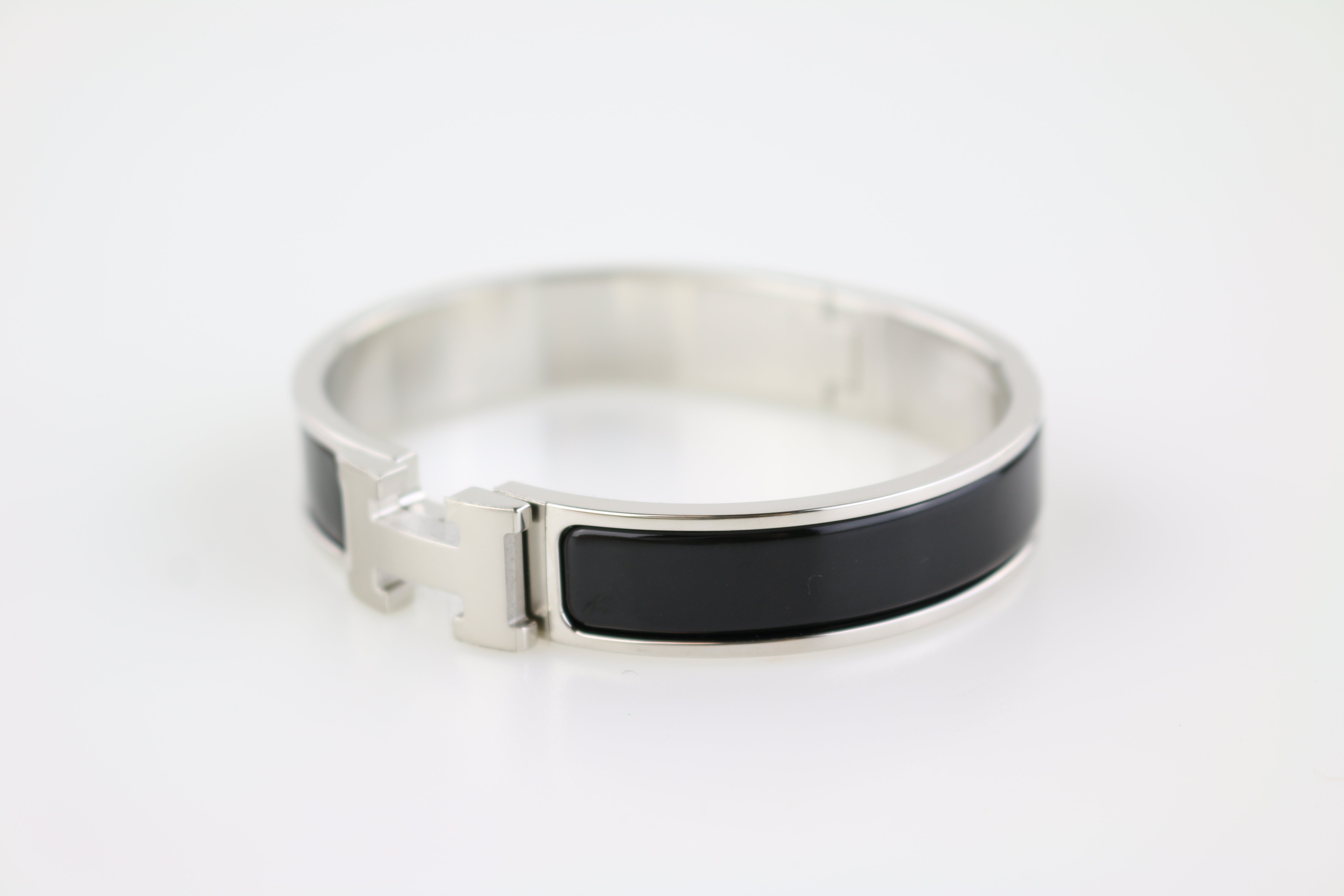 Noir Enamel/Silver Narrow Clic Clac GM