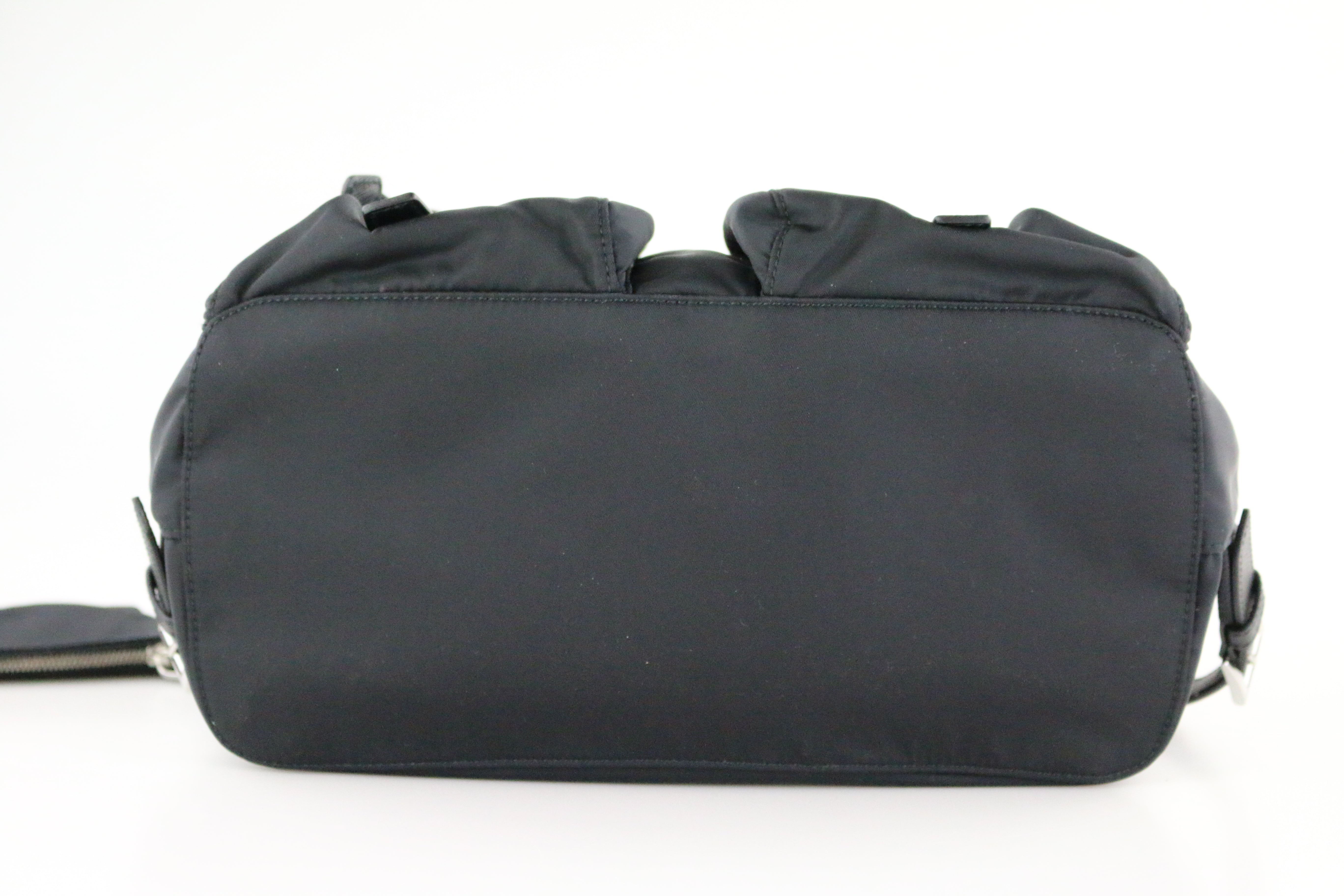 Black Re-Nylon Medium Backpack