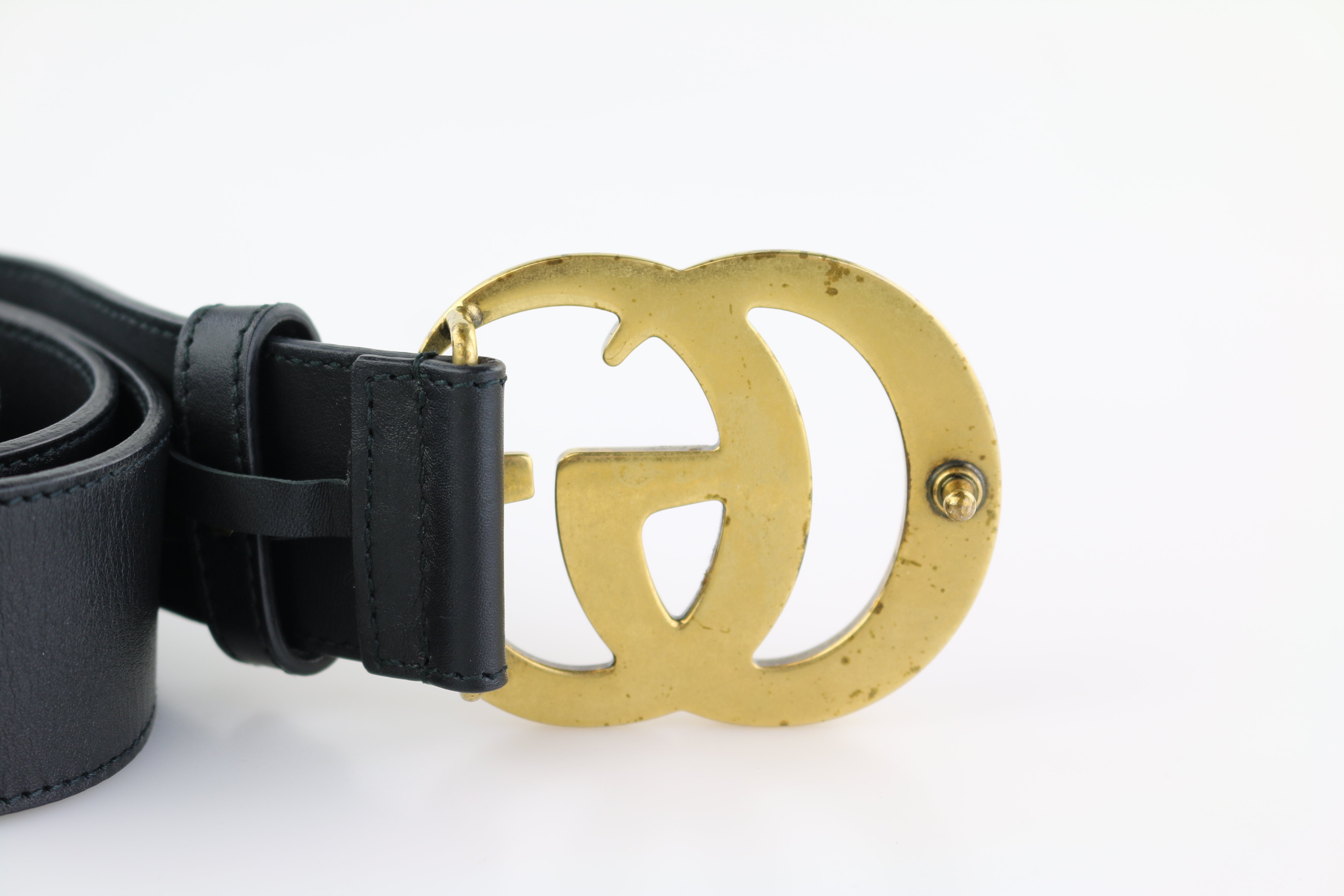 Black Leather Belt 85
