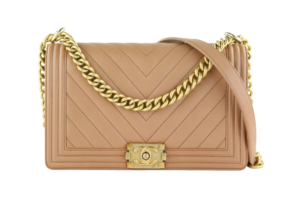 Chanel beige online chevron