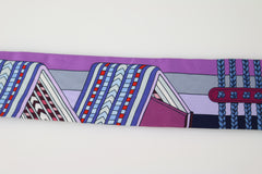 Buckle Print Blue/Purple/Pink Twilly