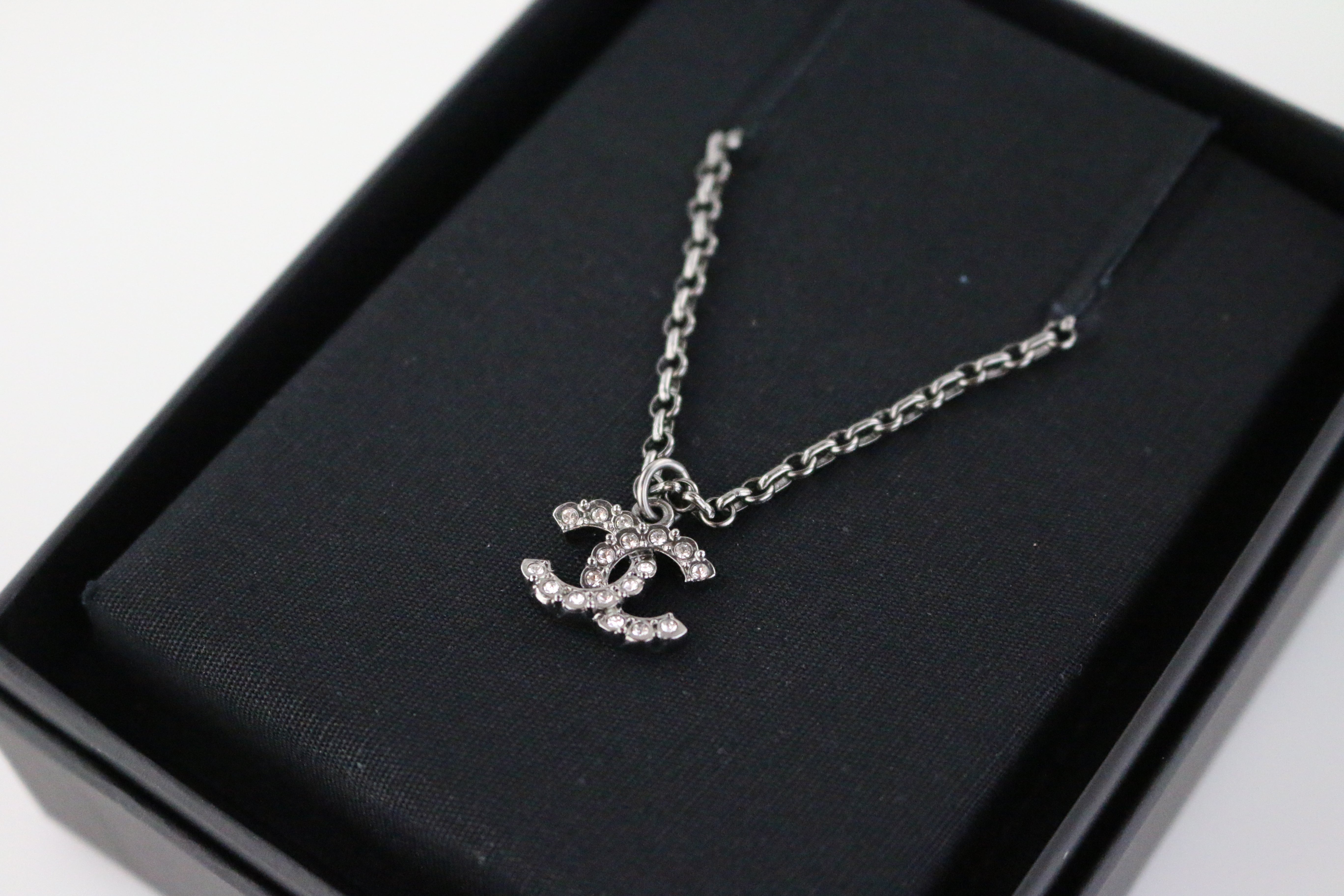 Ruthenium/Crystal CC Necklace