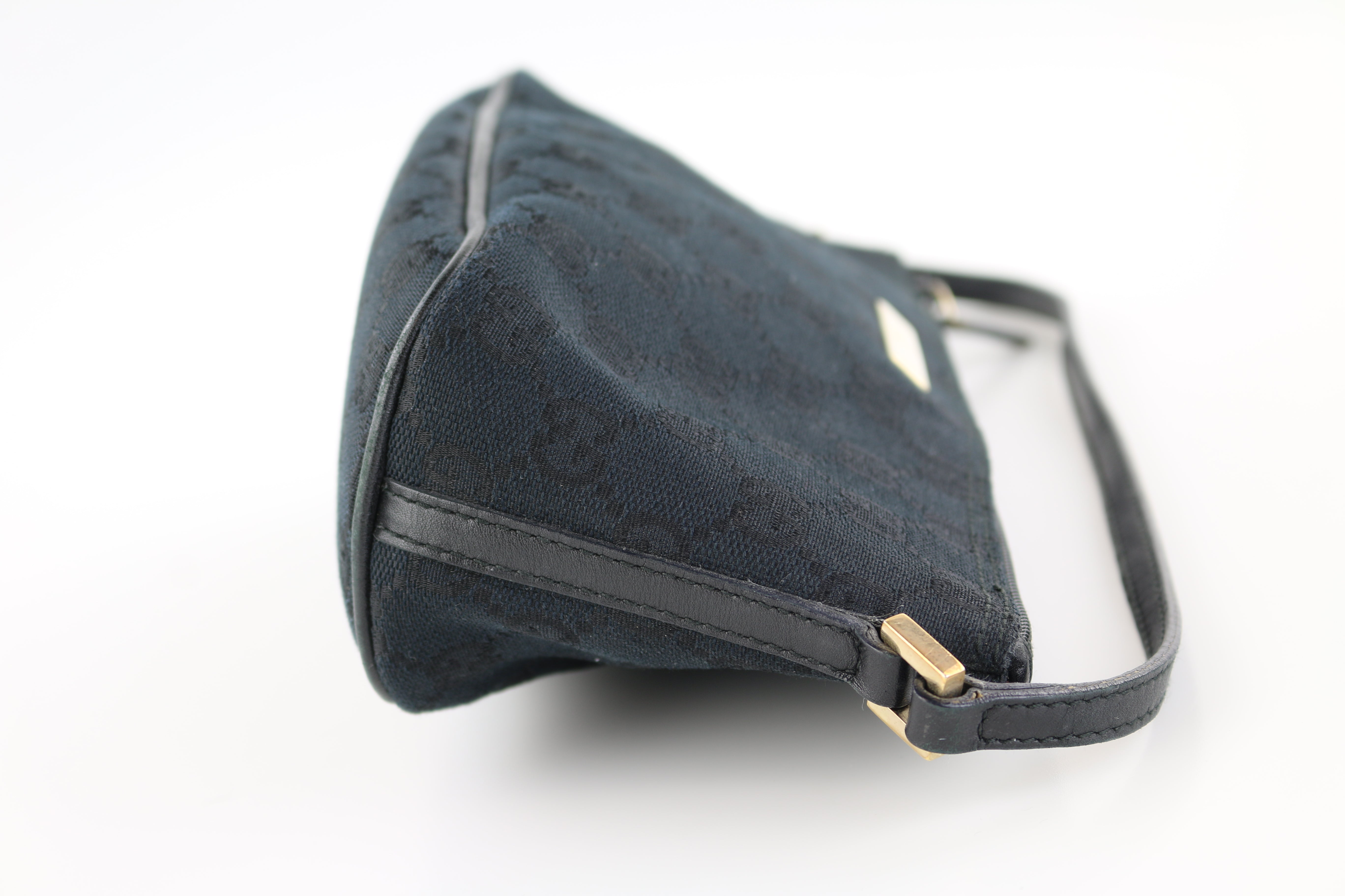 Black GG Nylon Wristlet