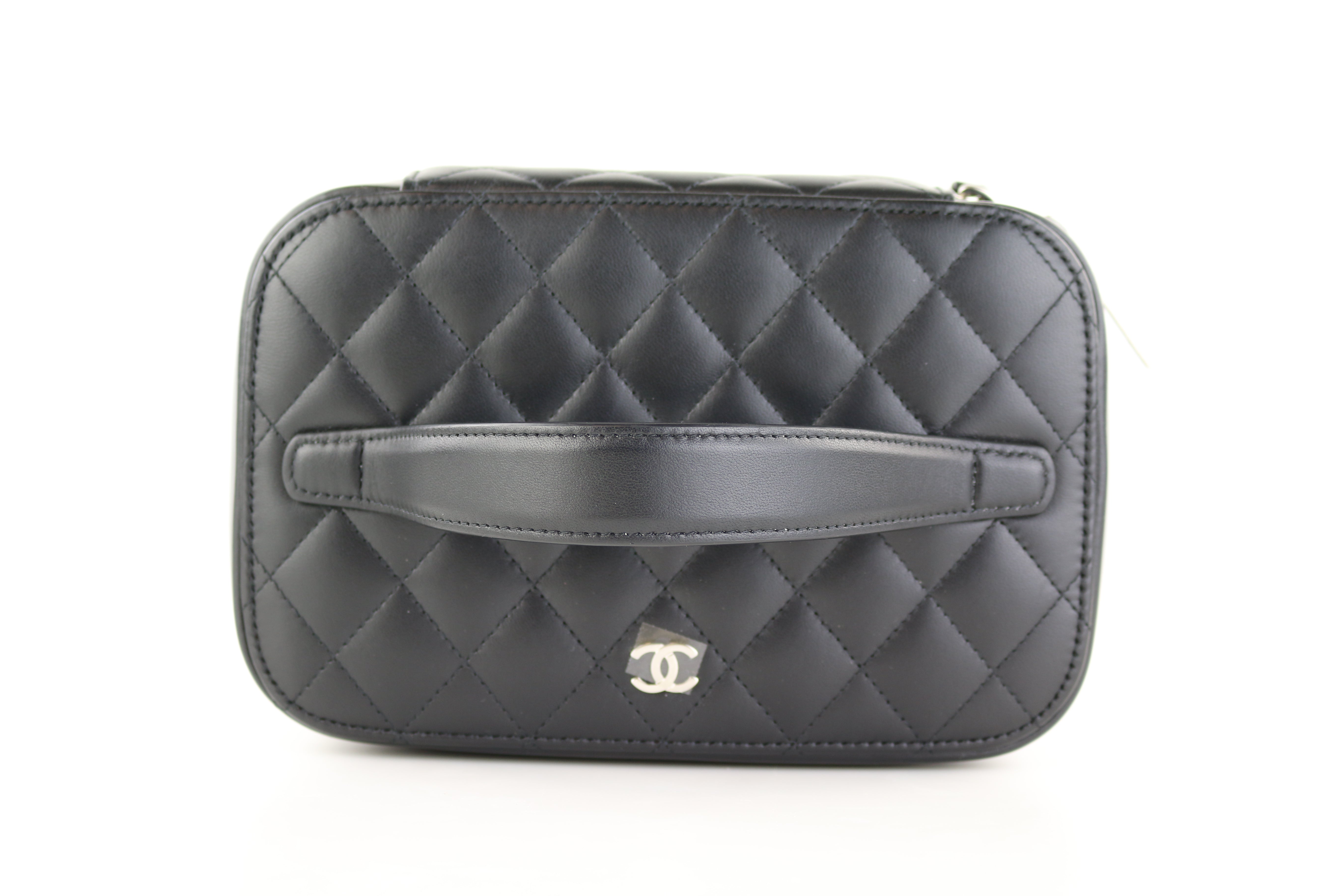 Black Lambskin Large Vanity Pouch