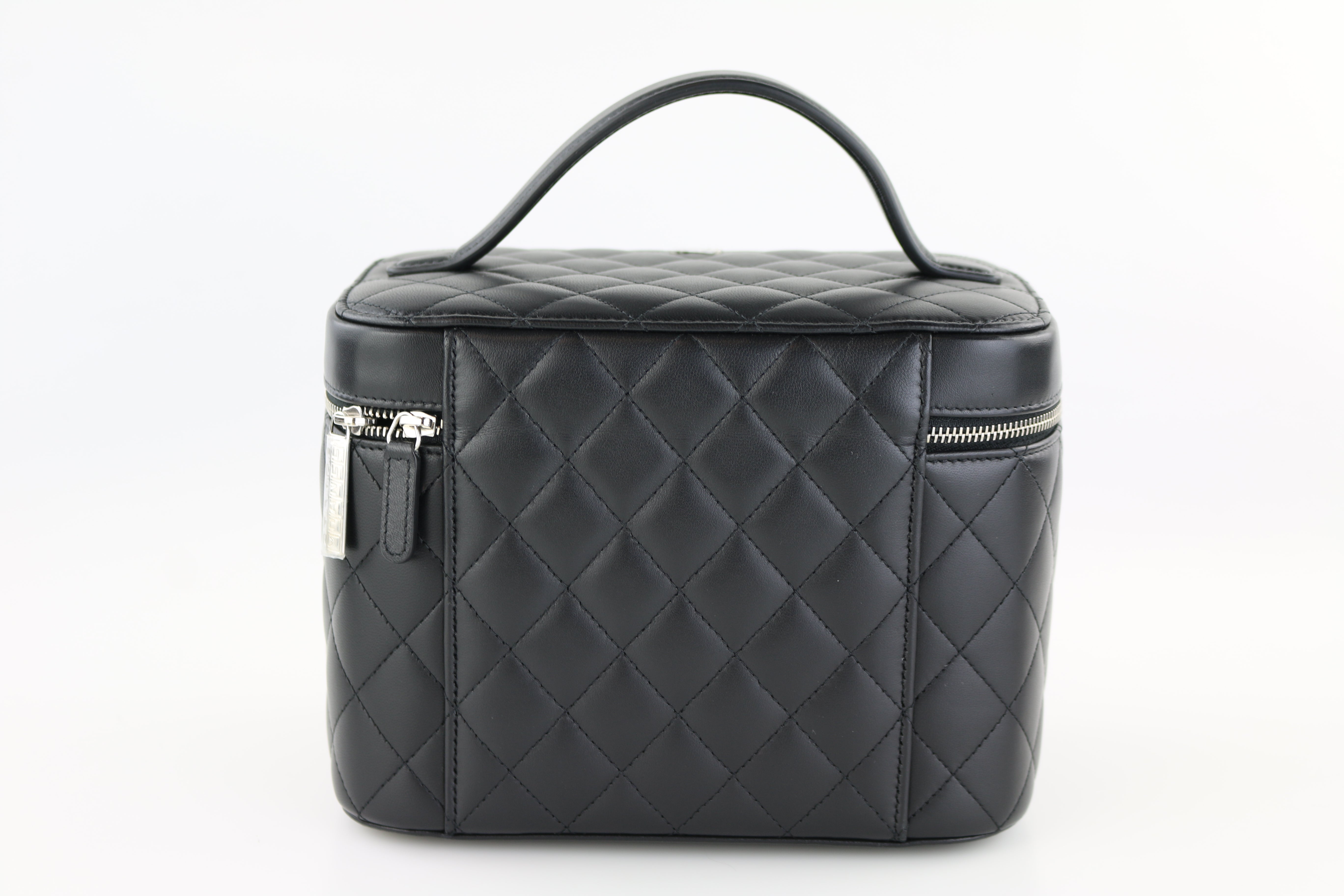 Black Lambskin Large Vanity Pouch