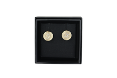 CC No.5 Round Button Stud Earrings