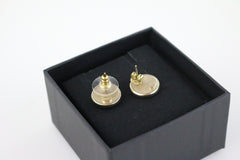 CC No.5 Round Button Stud Earrings