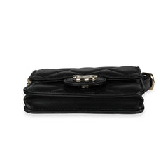Black Lambskin Elegant Chain Mini  Belt Bag