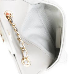 Grey Lambskin Mini Chain Belt Bag